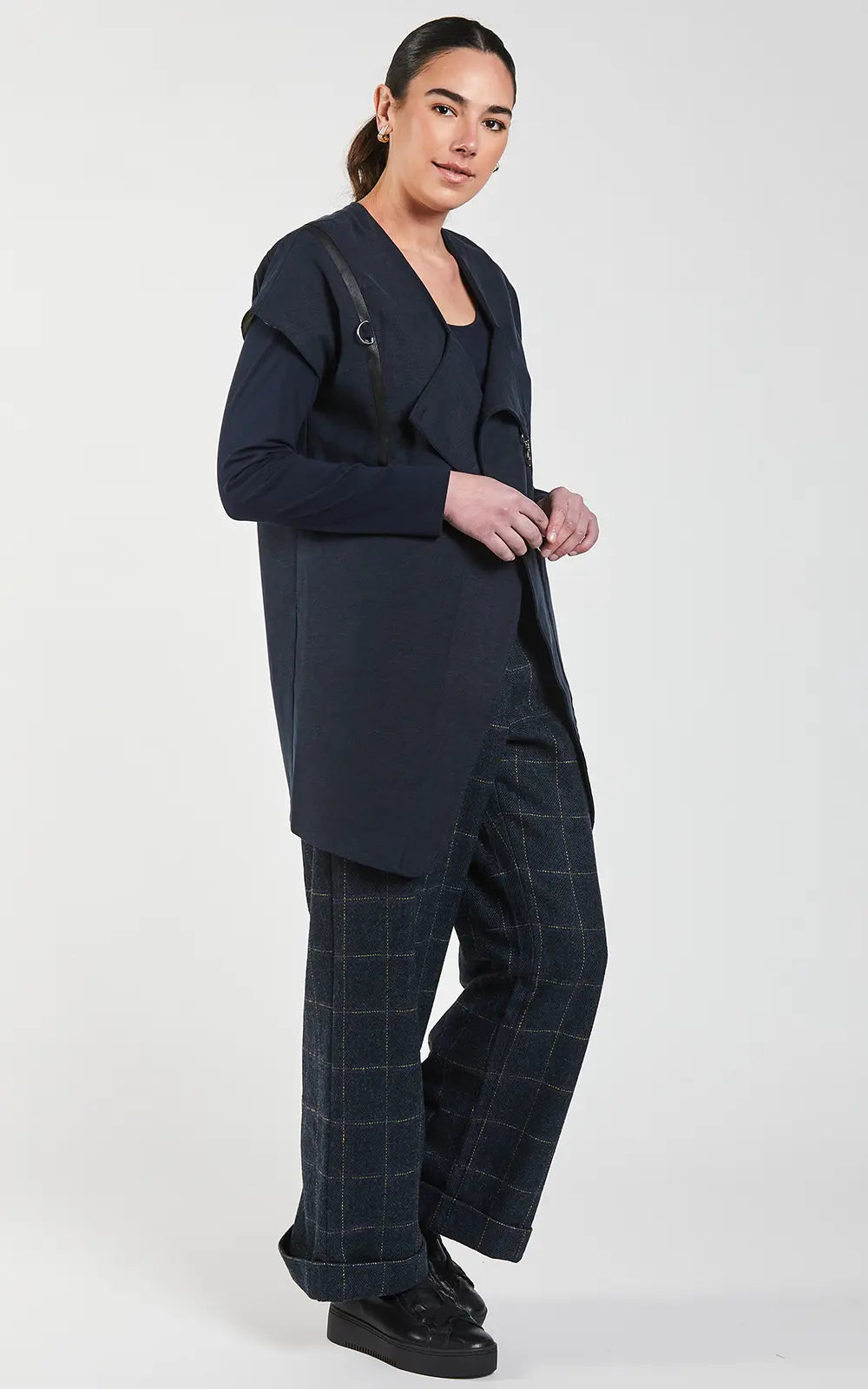 Obi Aqua-Twill Jerkin - Blue Black