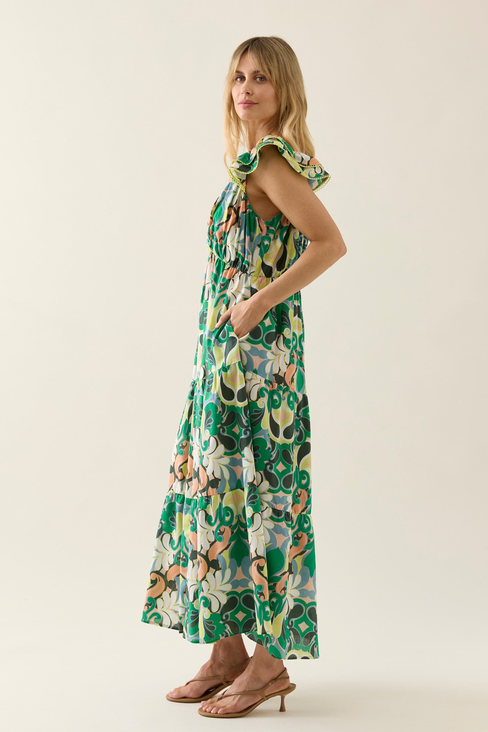 Aurora Frill Tank Dress - Paisley