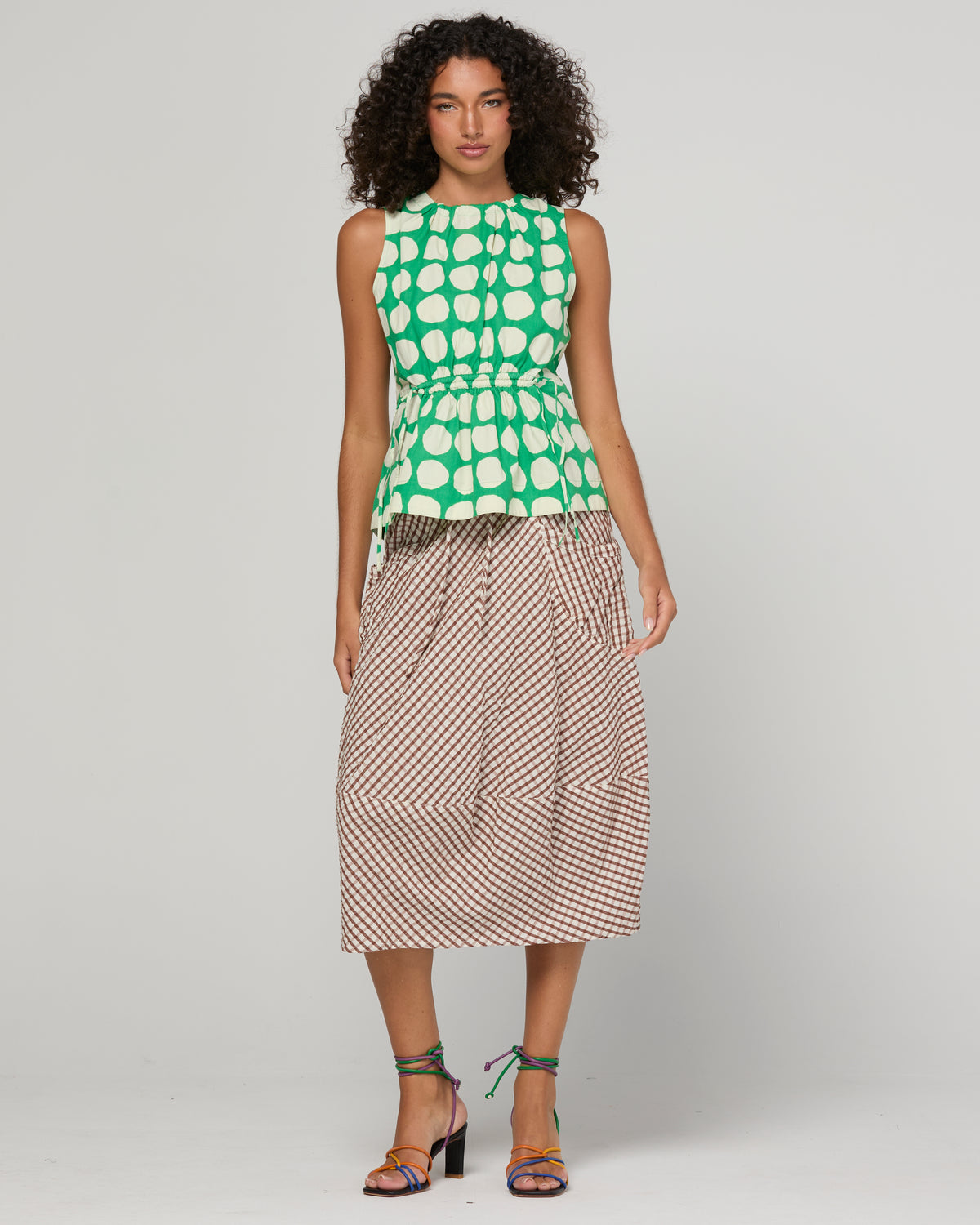 Boom Shankar Guru Skirt - Cocoa Gingham COMING SOON
