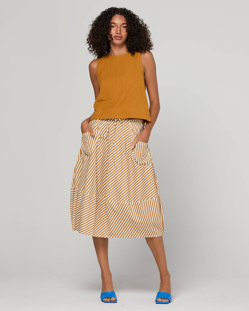 Guru Skirt - Mustard Stripe COMING SOON