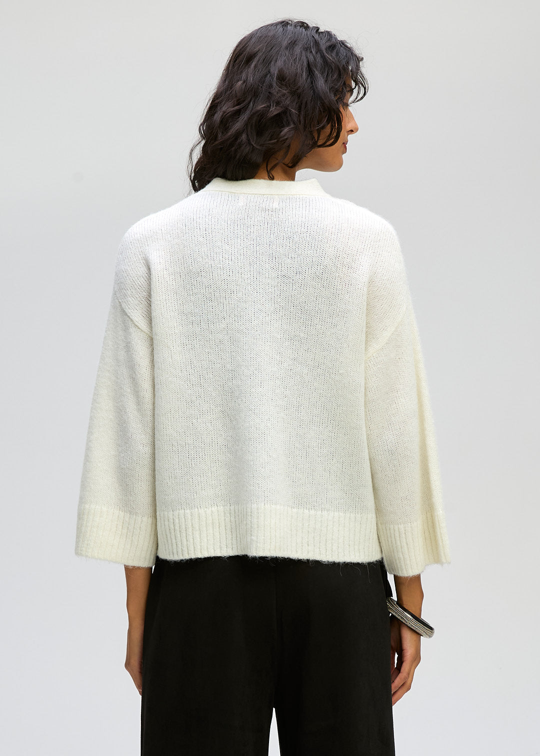 Boxy Detail Cardi - Winter White