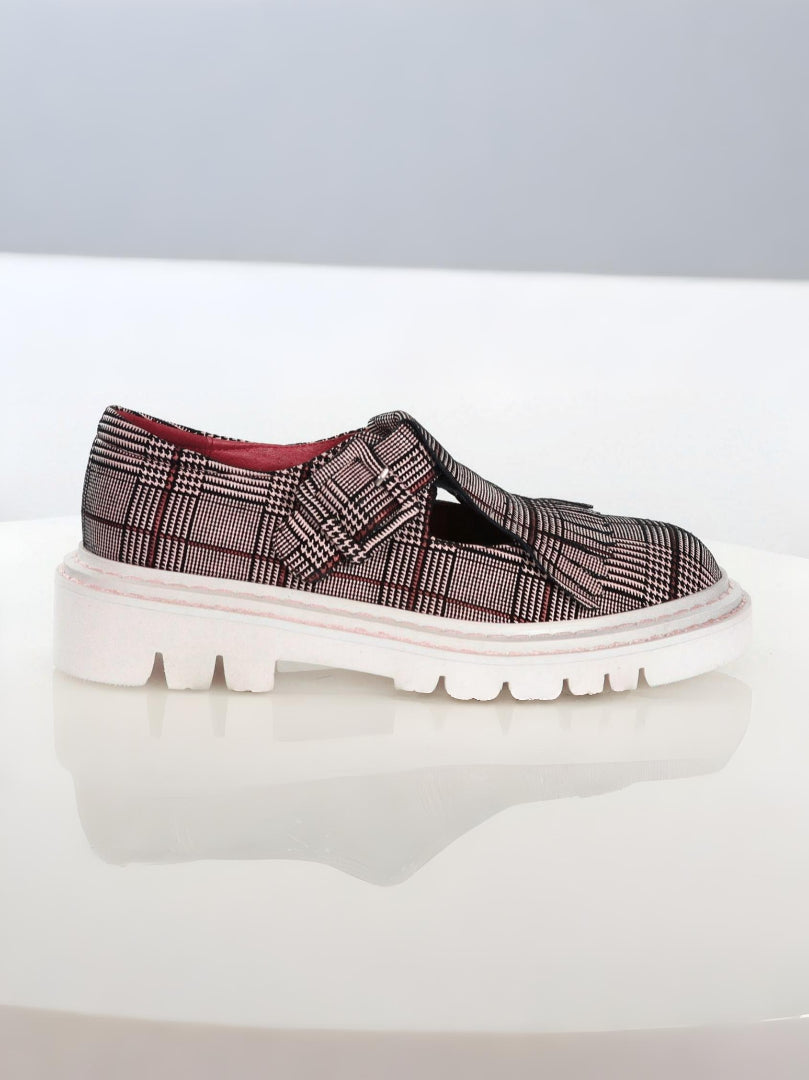 Cameo Fringe - Bordo Blush Tartan