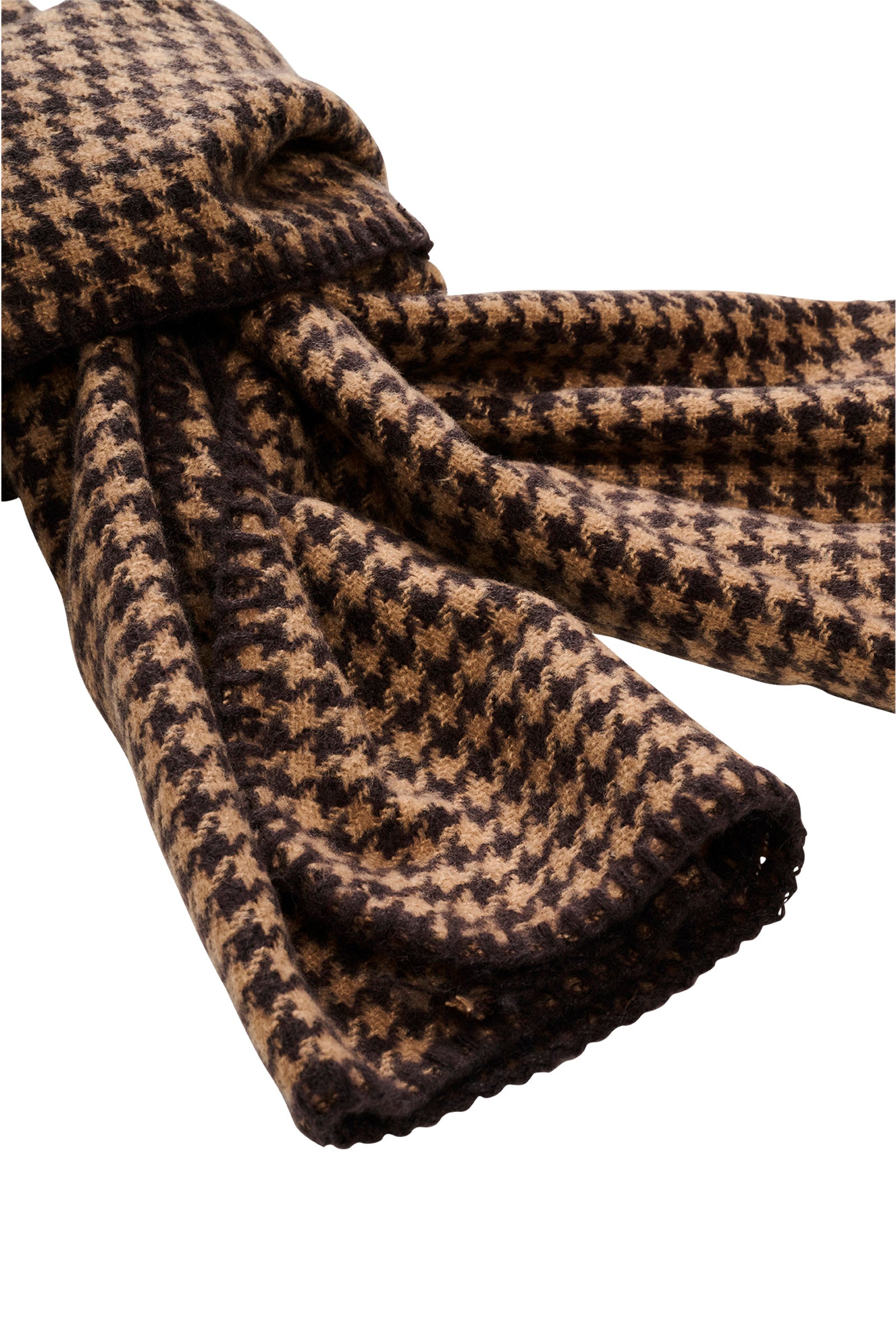 Cassidy Houndstooth Scarf - Chocolate