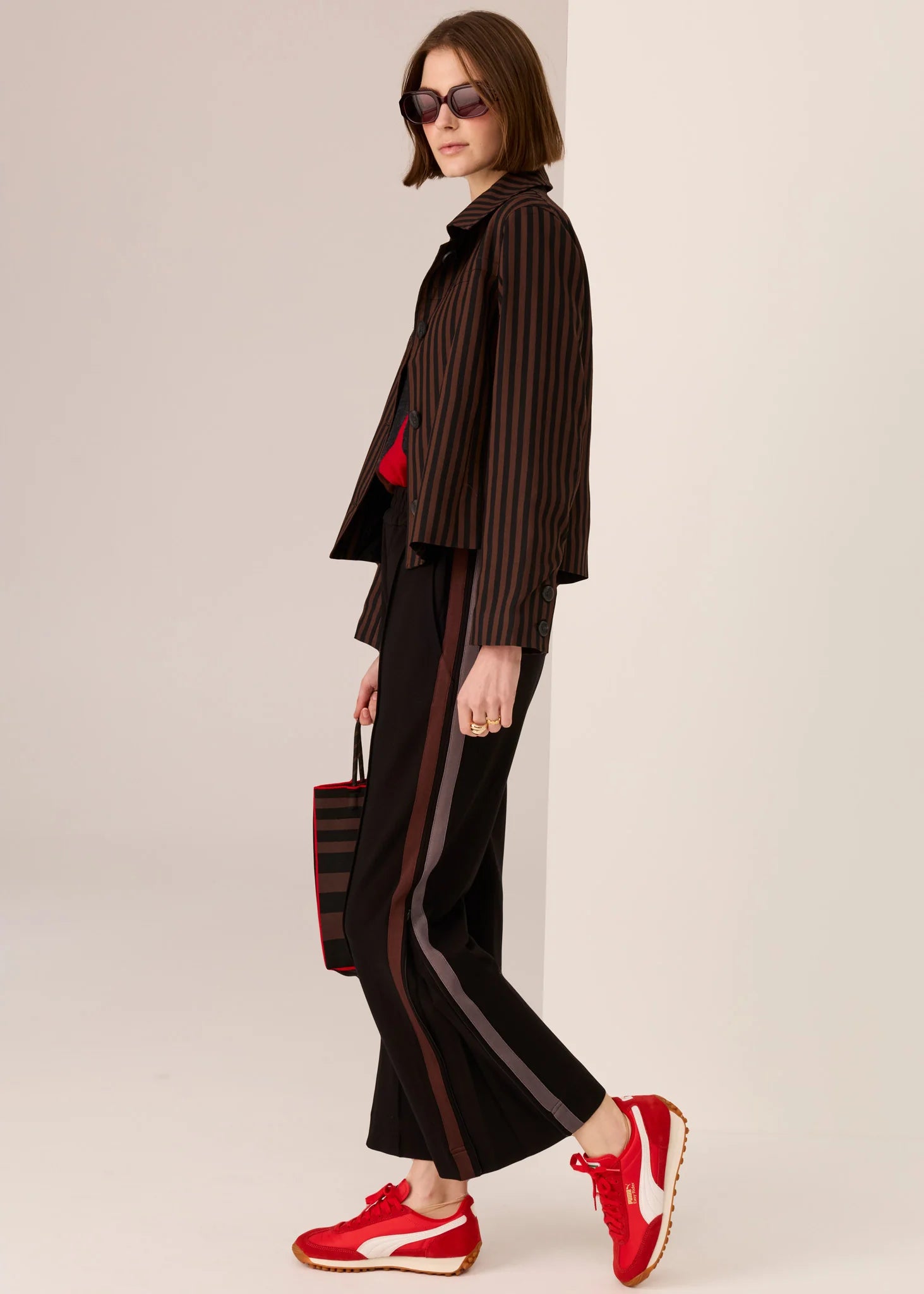 Cassidy Track Pant - Black / Choc / Charcoal