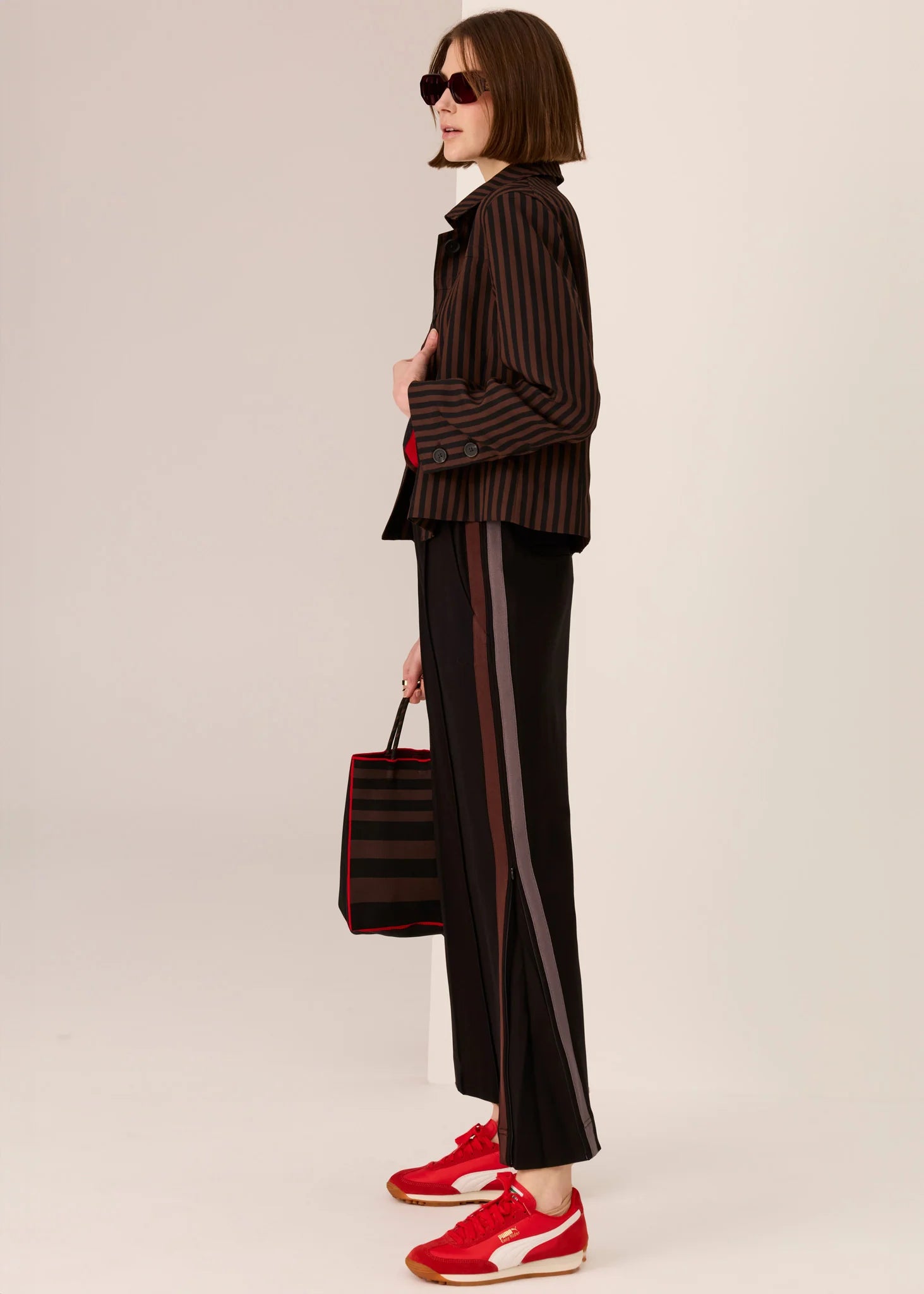 Cassidy Track Pant - Black / Choc / Charcoal