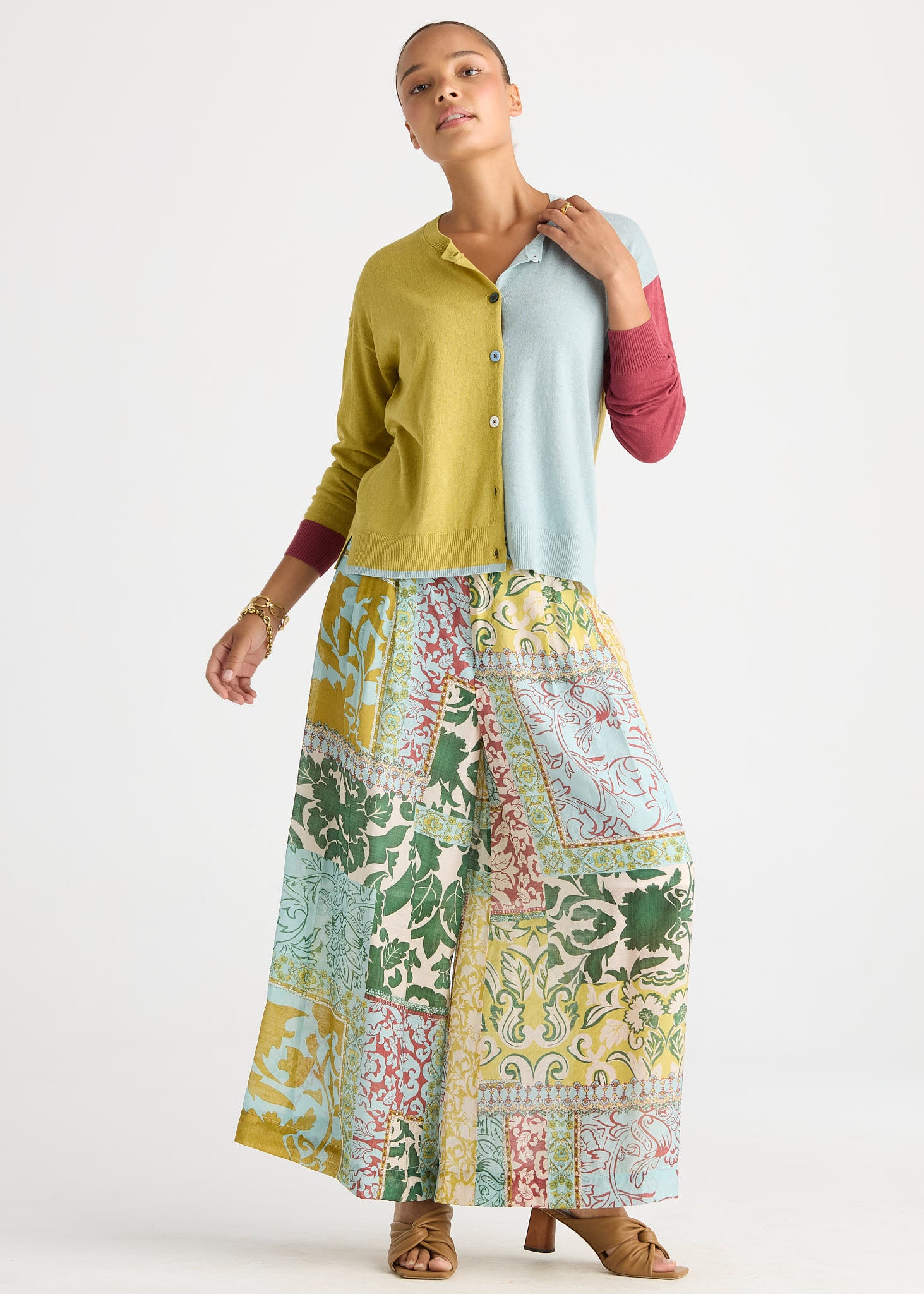Colour Block Cardi - Acacia