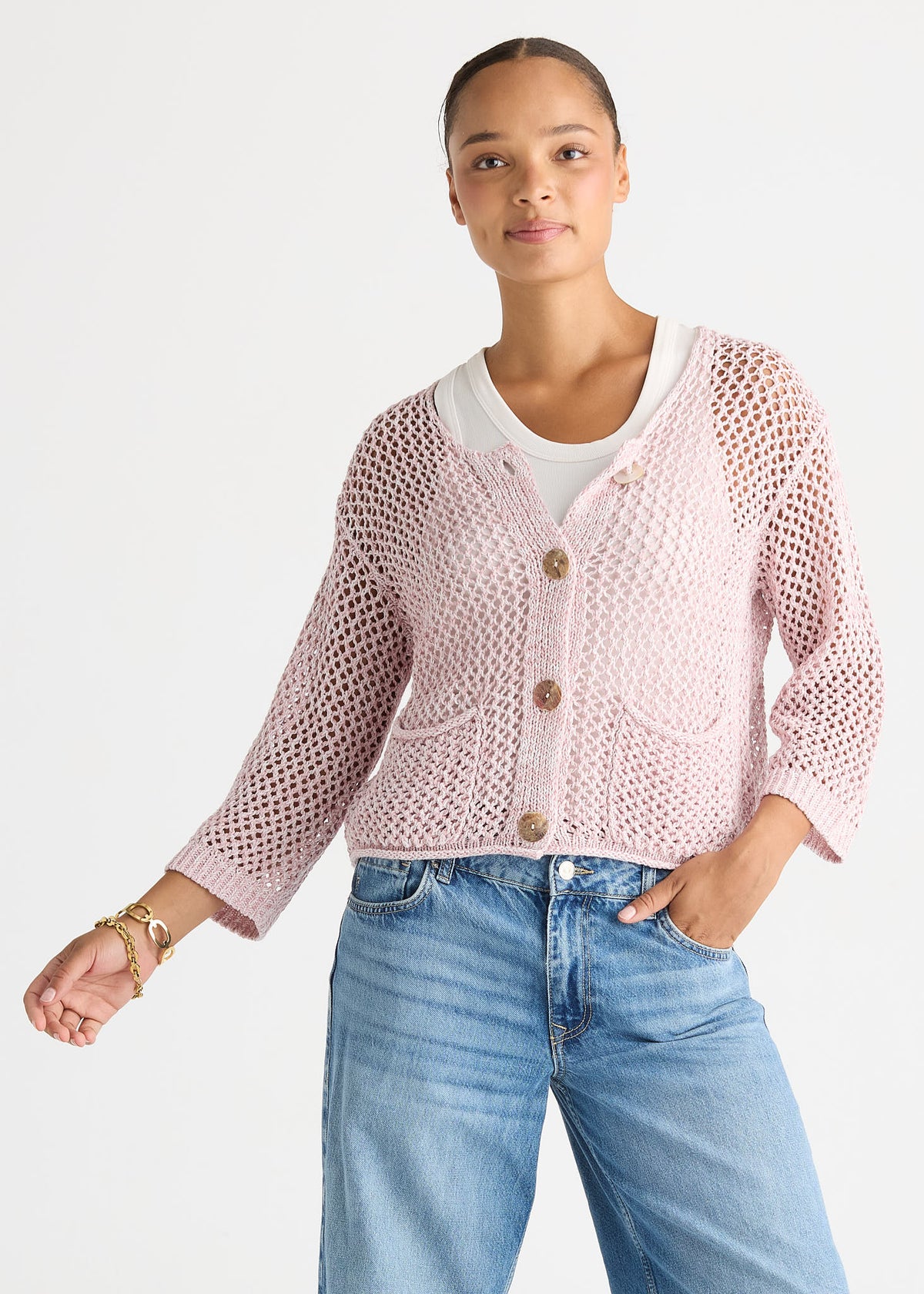 LD & Co Colour Mix Cardi - Rose