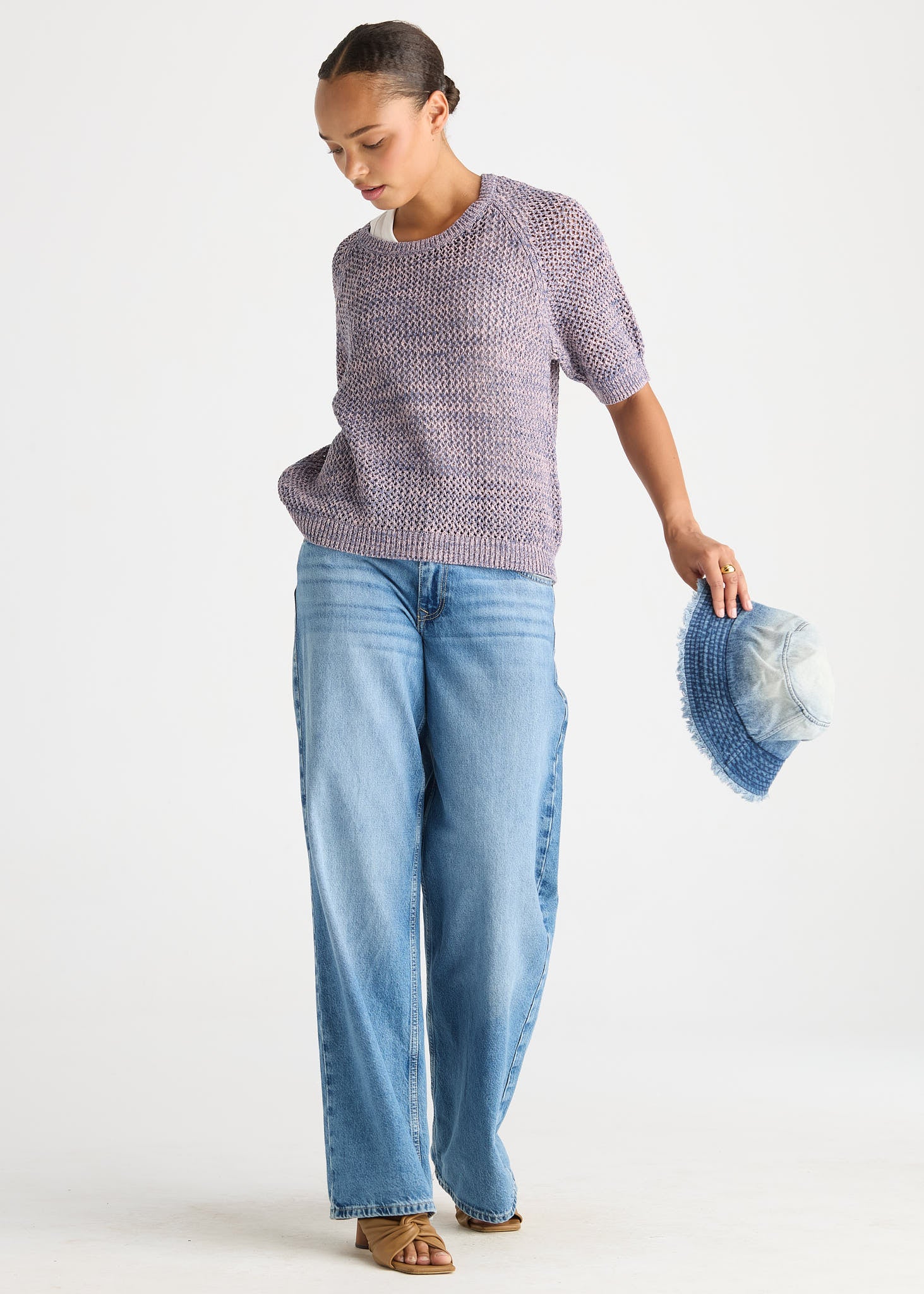 Colour Mix Top - Denim
