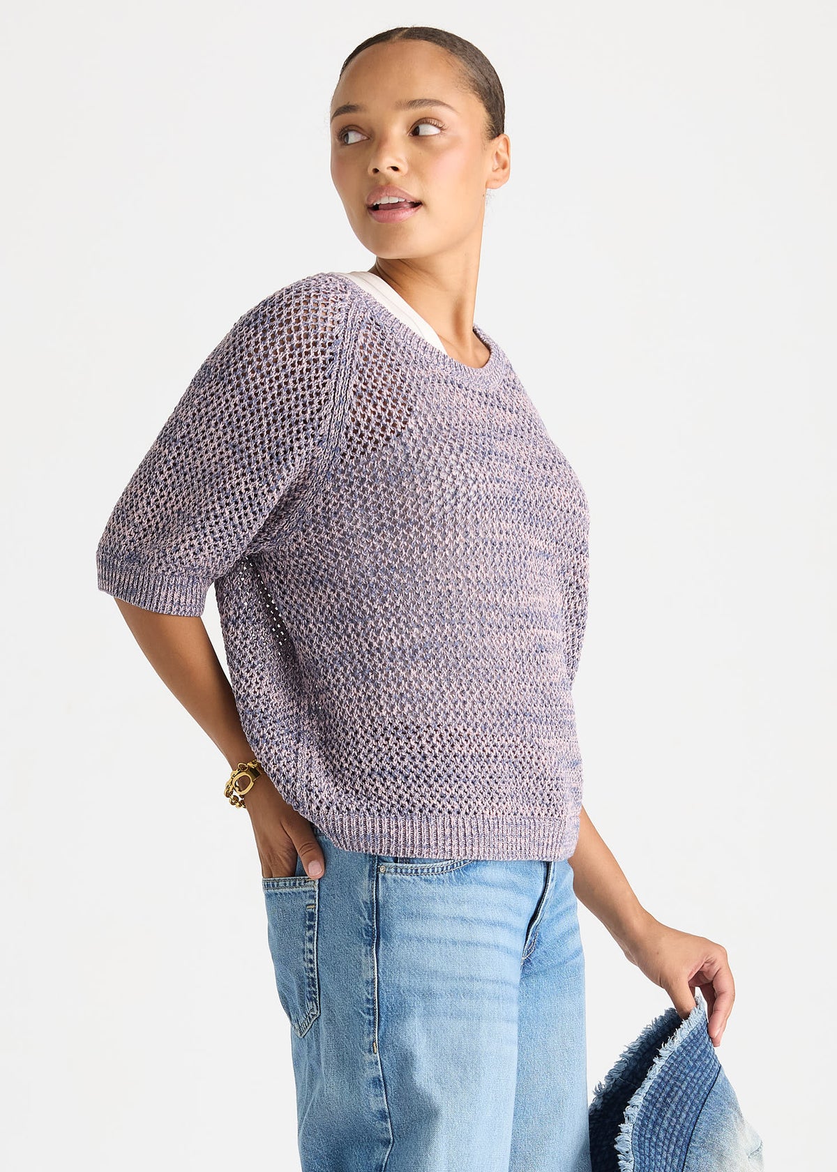 LD & Co Colour Mix Top - Denim