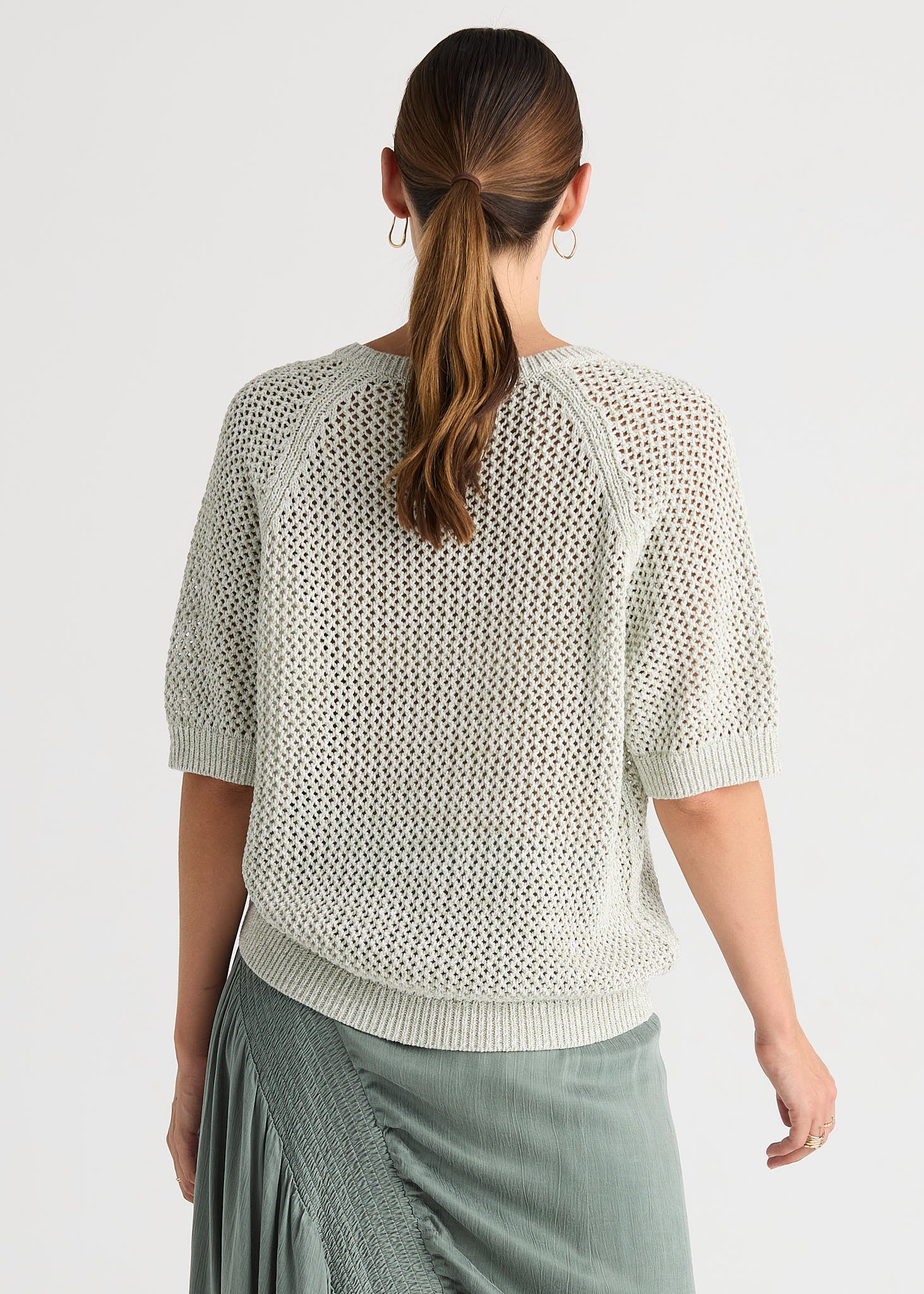 Colour Mix Top - Sage