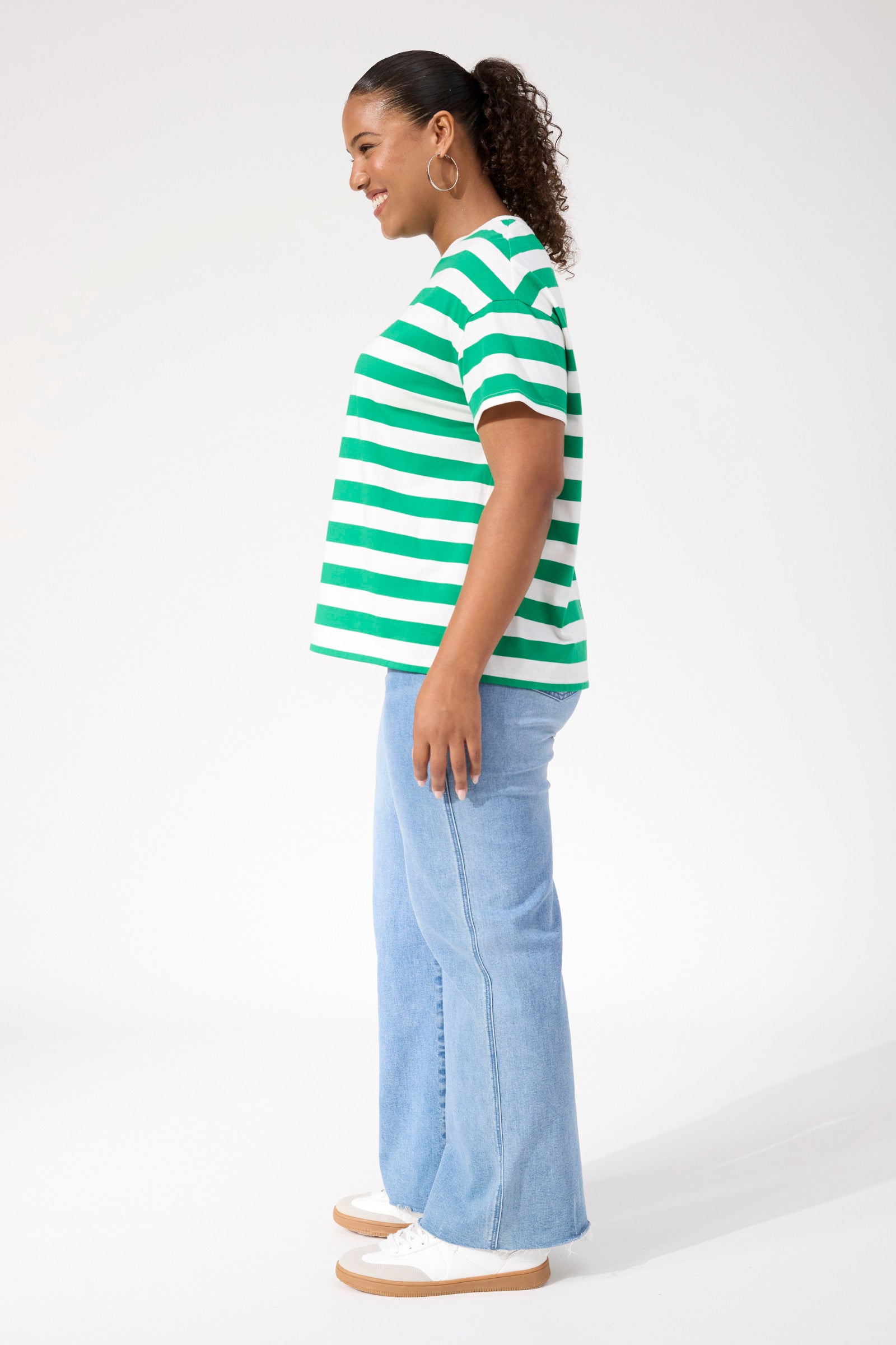 Columbus Stripe T Shirt - Green