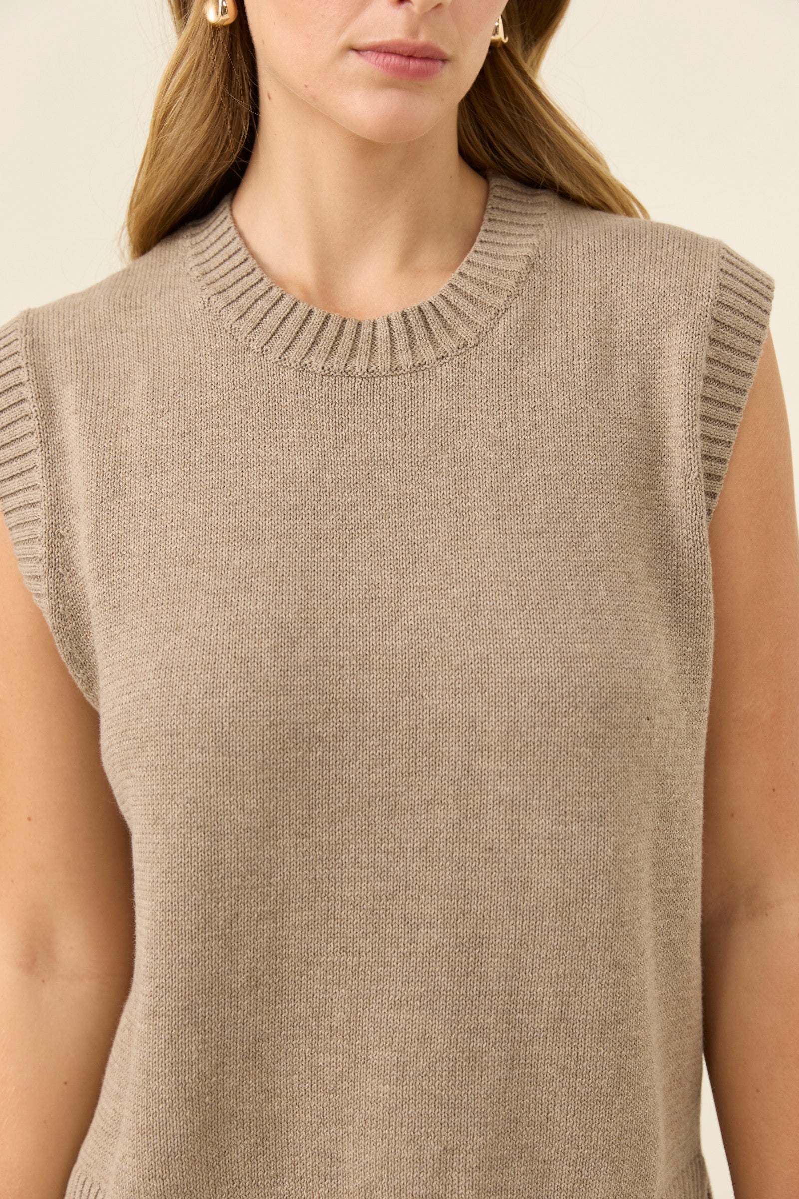 Darby Knit Vest - Stone