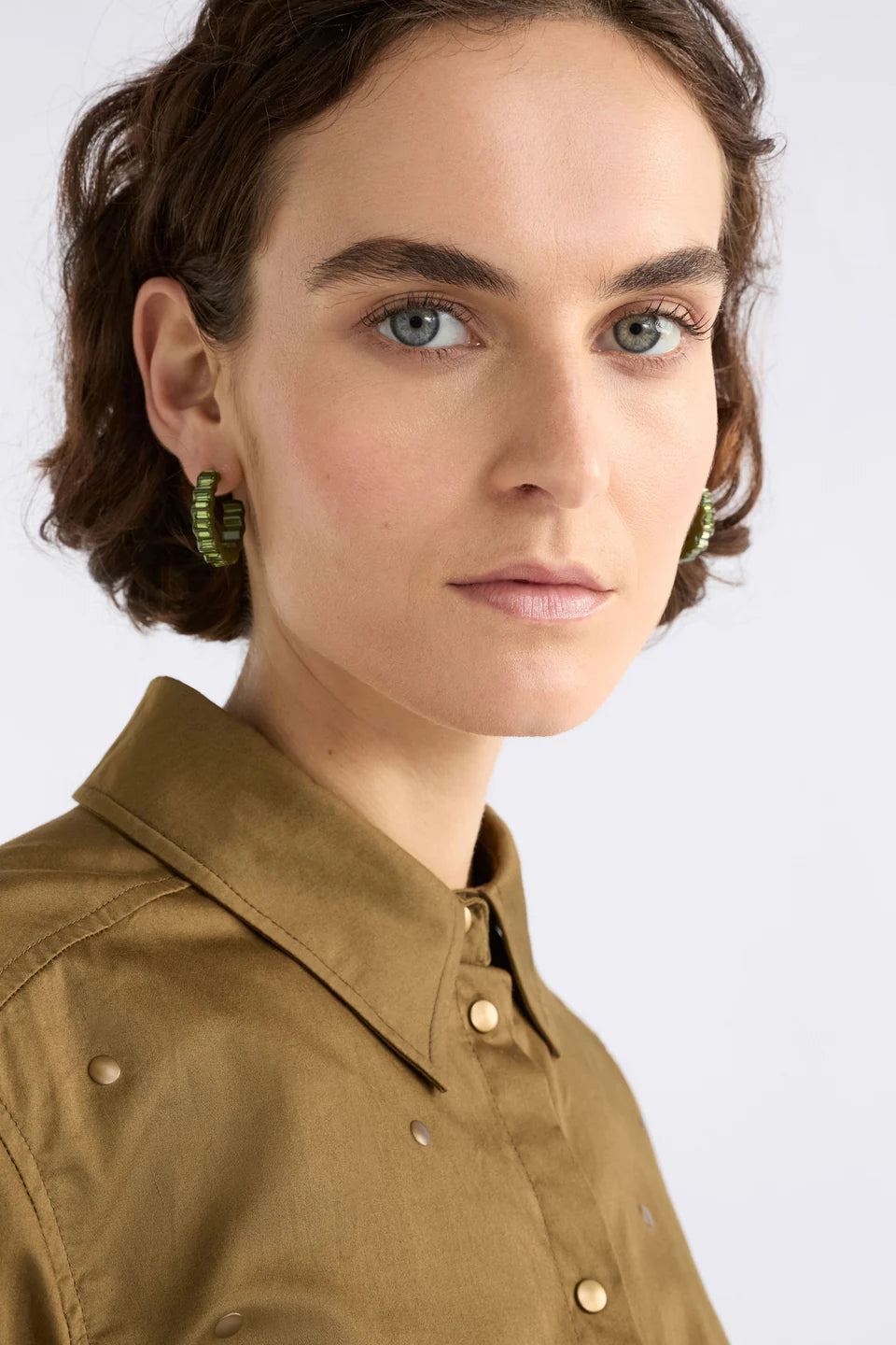 Jolle Hoop Earring - Dark Olive