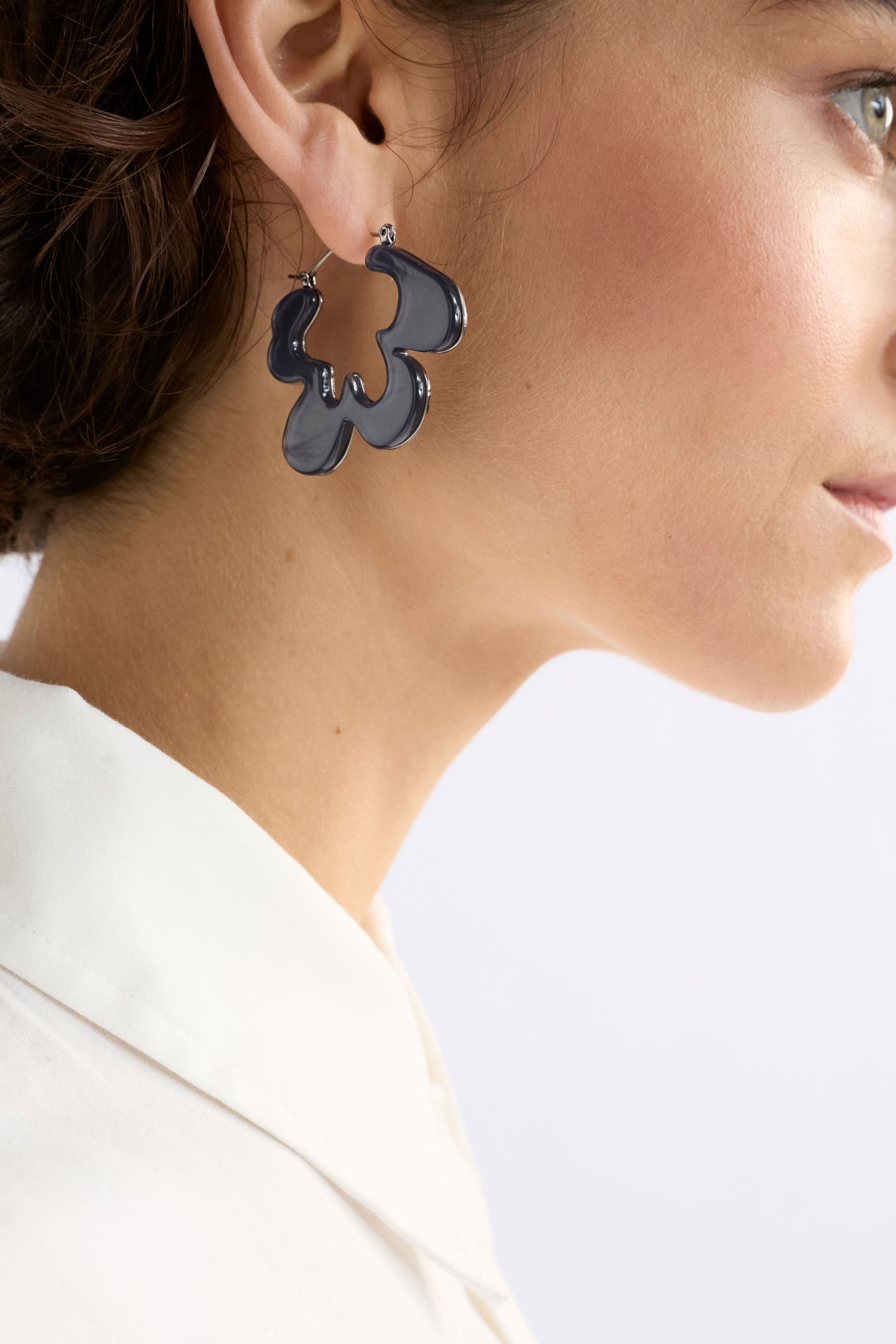 Lomma Hoop Earrings - Bright Navy