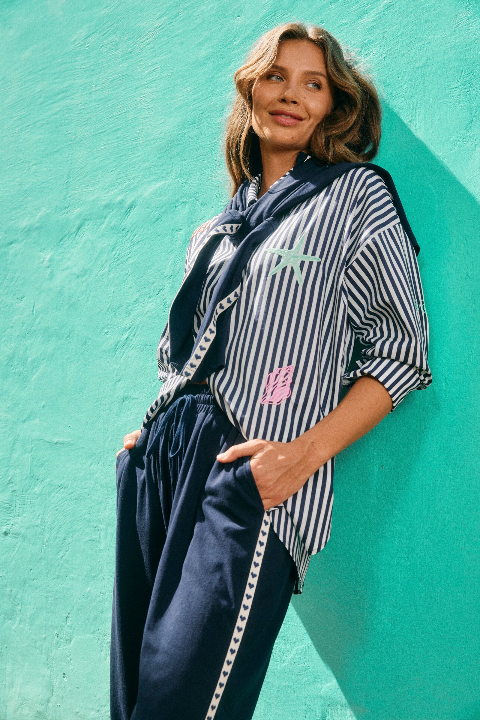 Elba Heart Pant - Navy