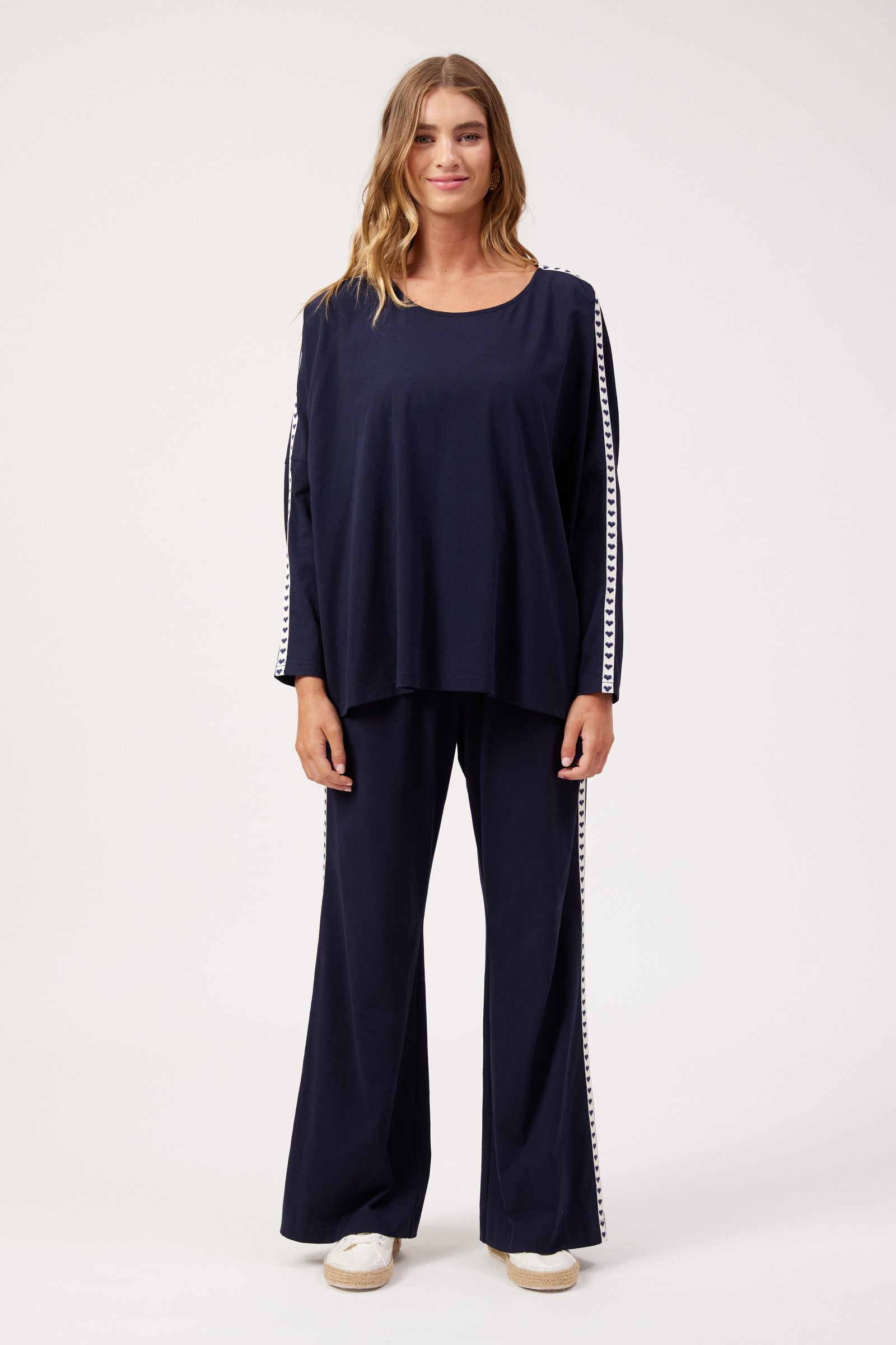 Elba Long Sleeve T Shirt - Navy