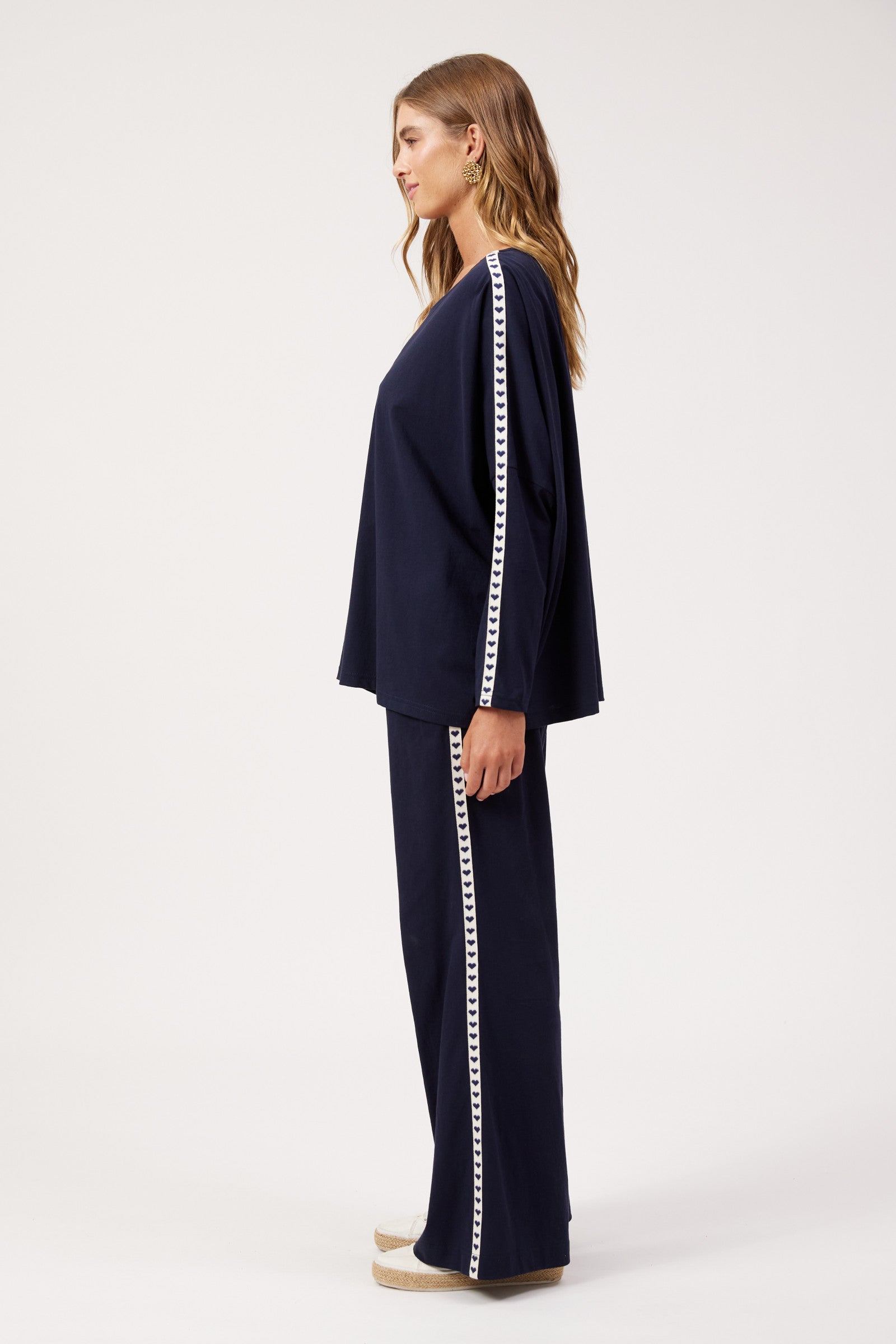 Elba Long Sleeve T Shirt - Navy