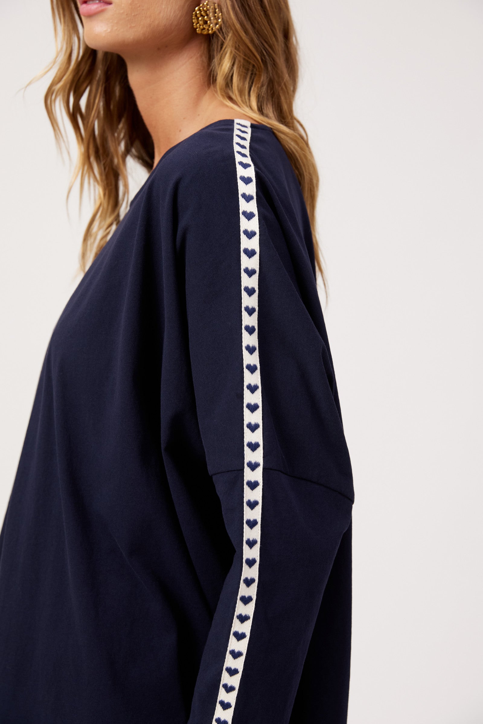 Elba Long Sleeve T Shirt - Navy