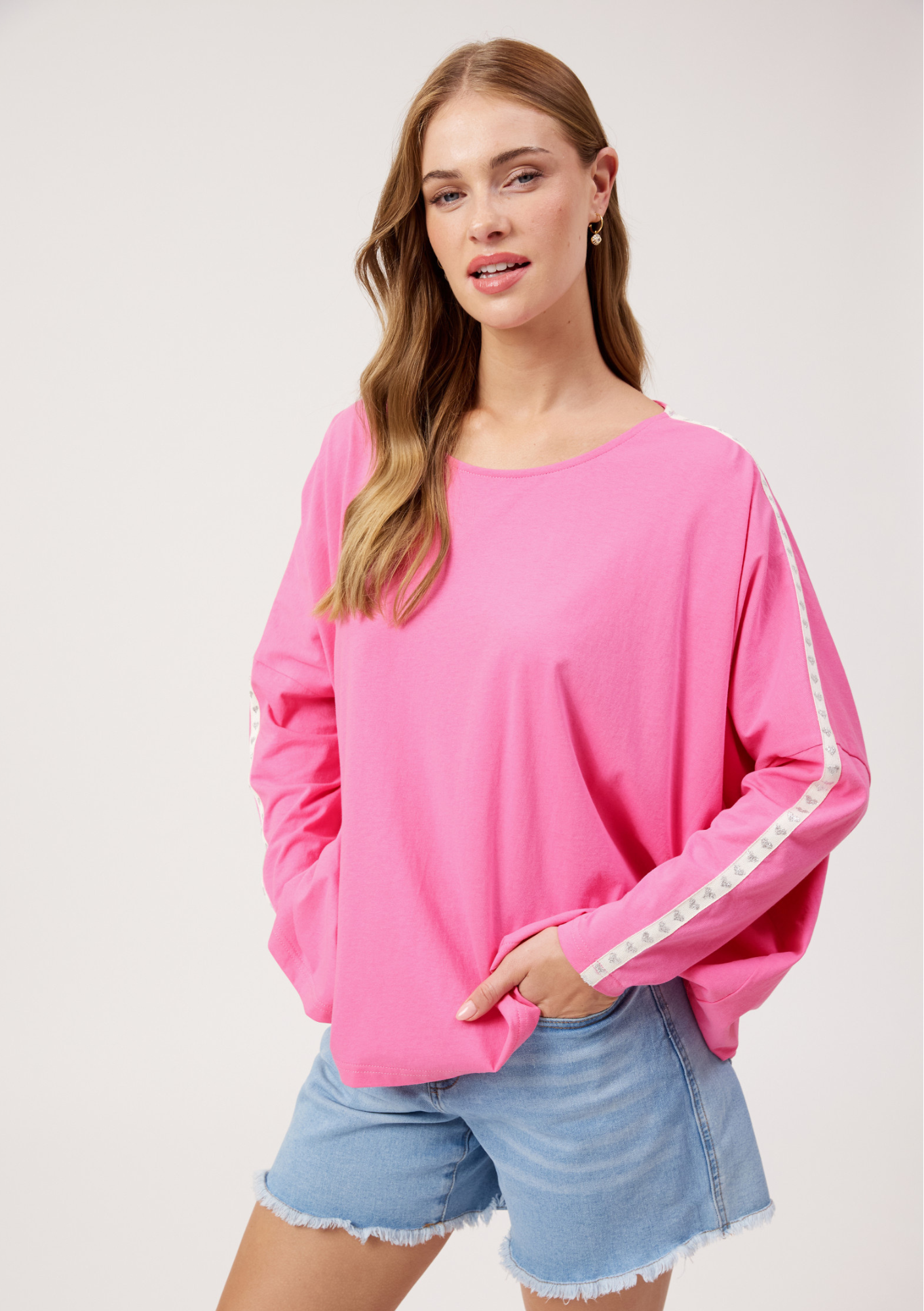 Elba Long Sleeve T Shirt - Pink