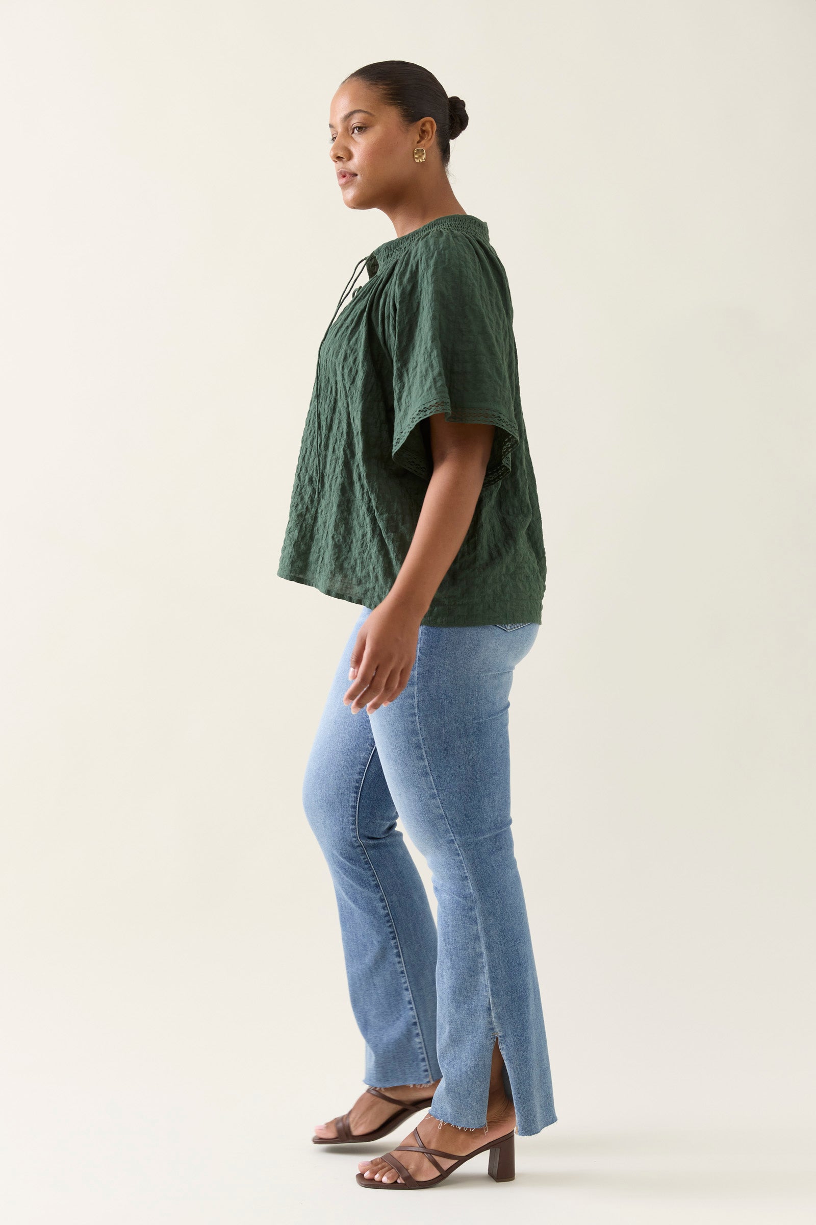 Esther Shirred Top - Myrtle