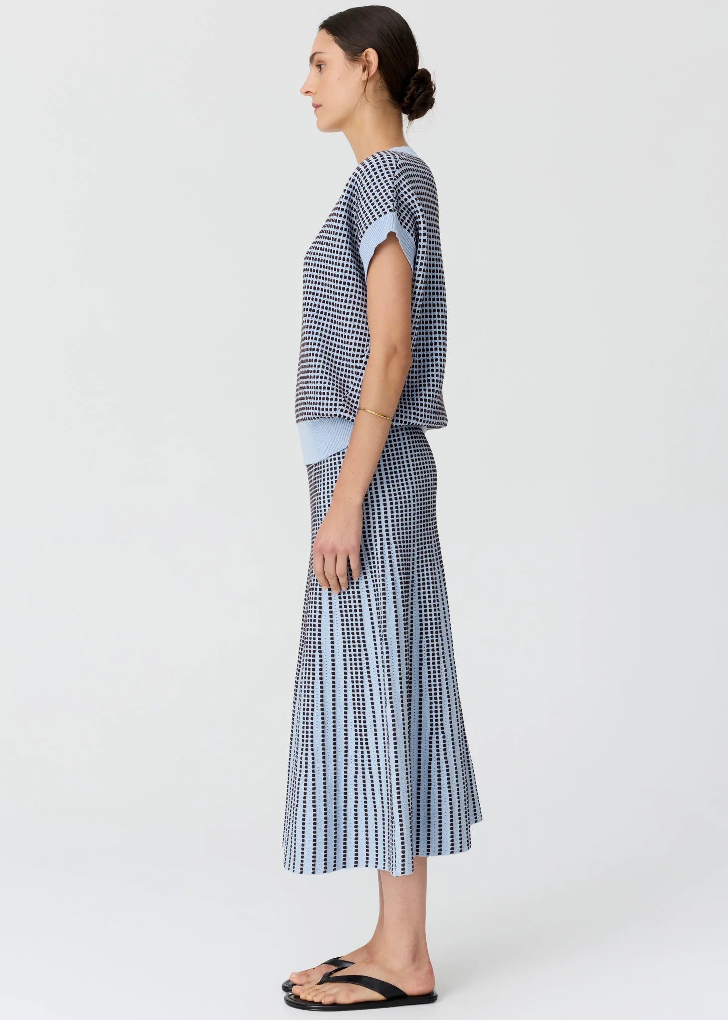 Evlyn Knit Top - Blue / Choc