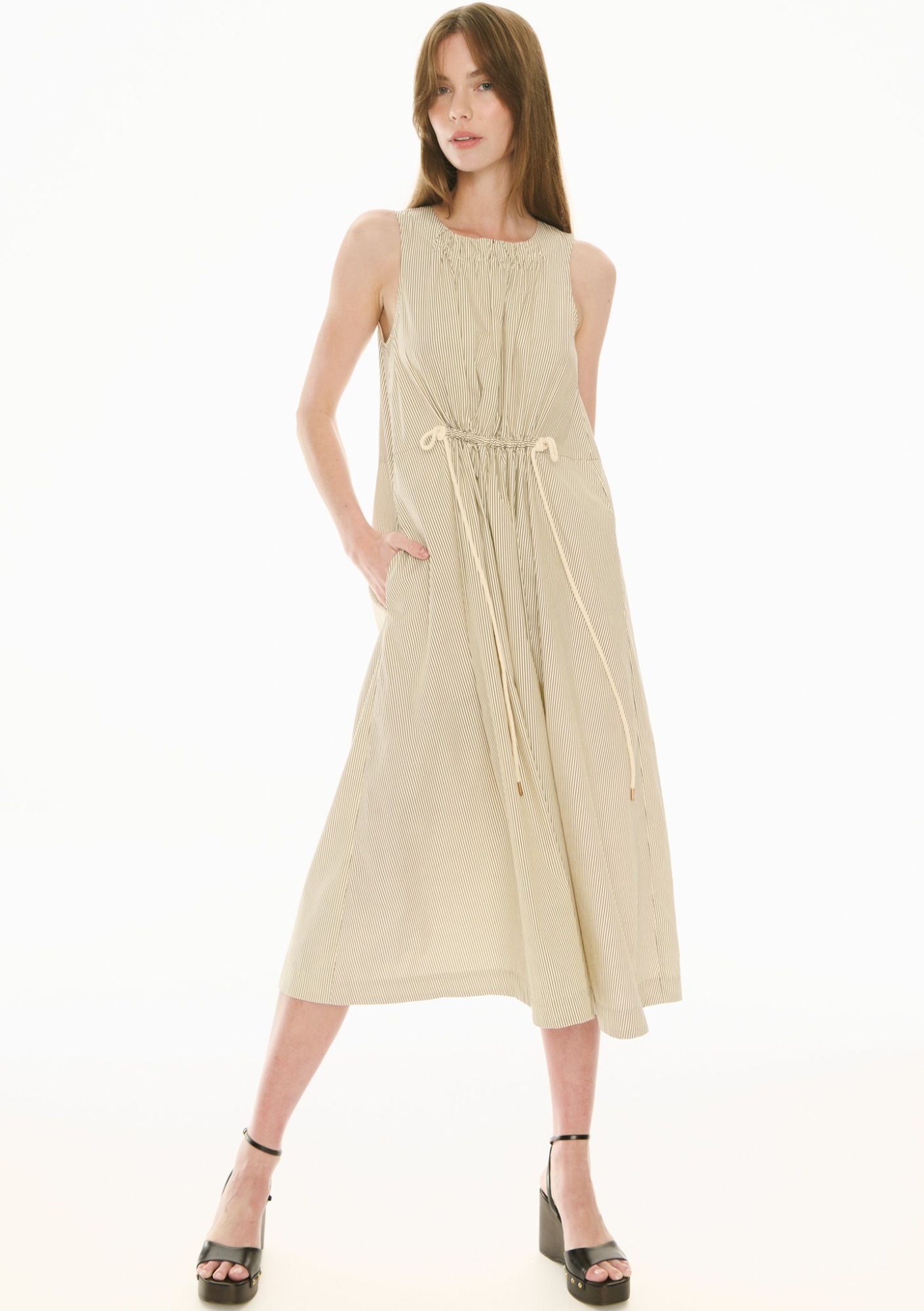 Fable Tank Dress - Ivory / Ink