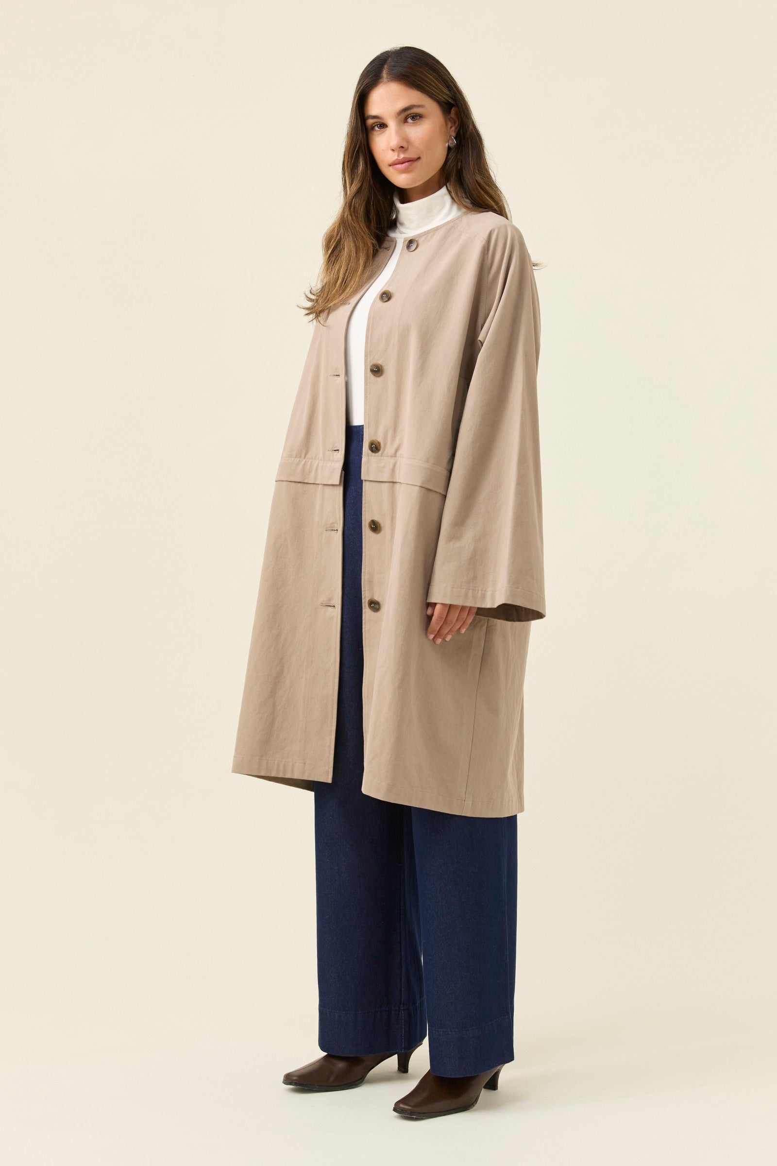 Farida Convertible Coat - Stone