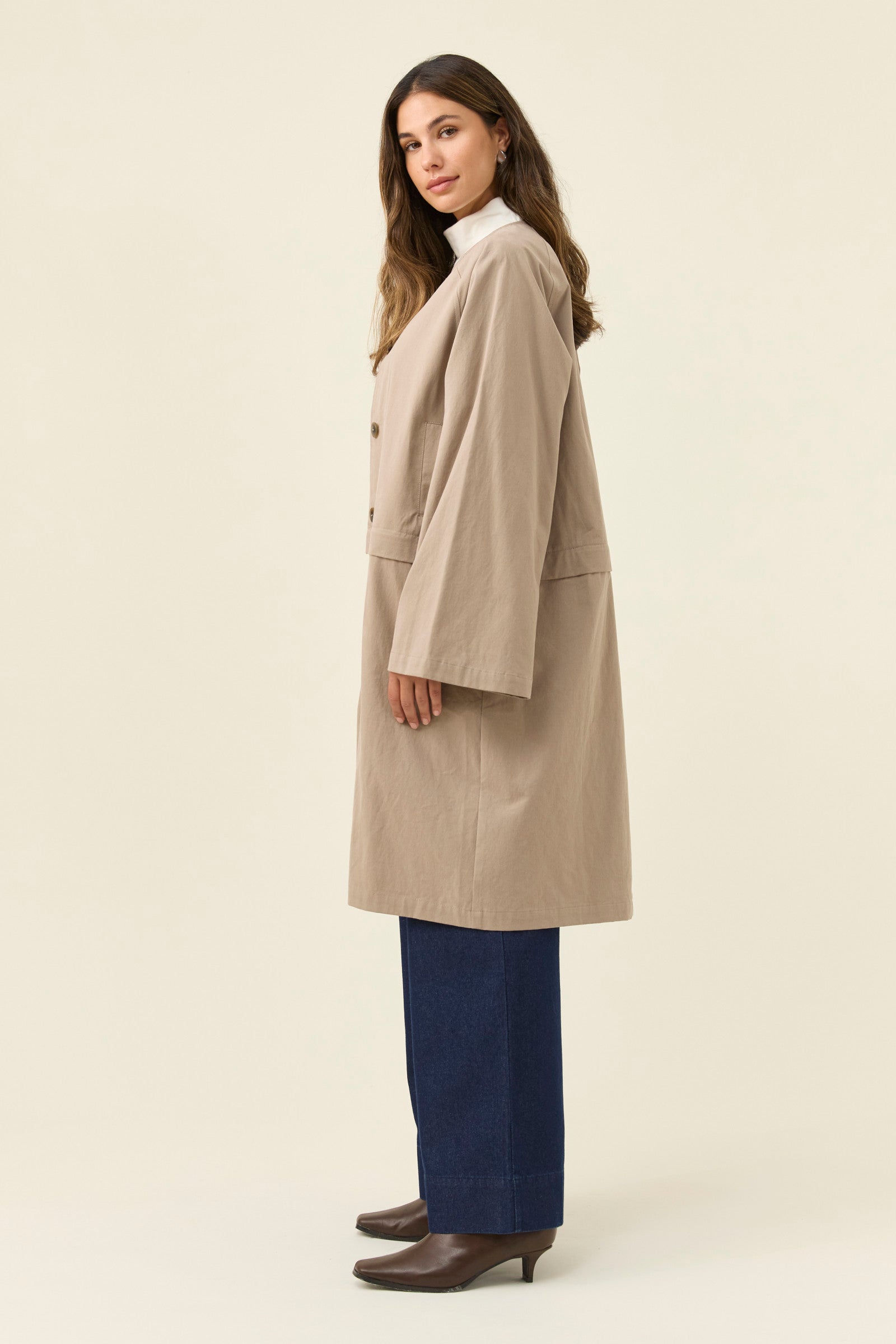 Farida Convertible Coat - Stone