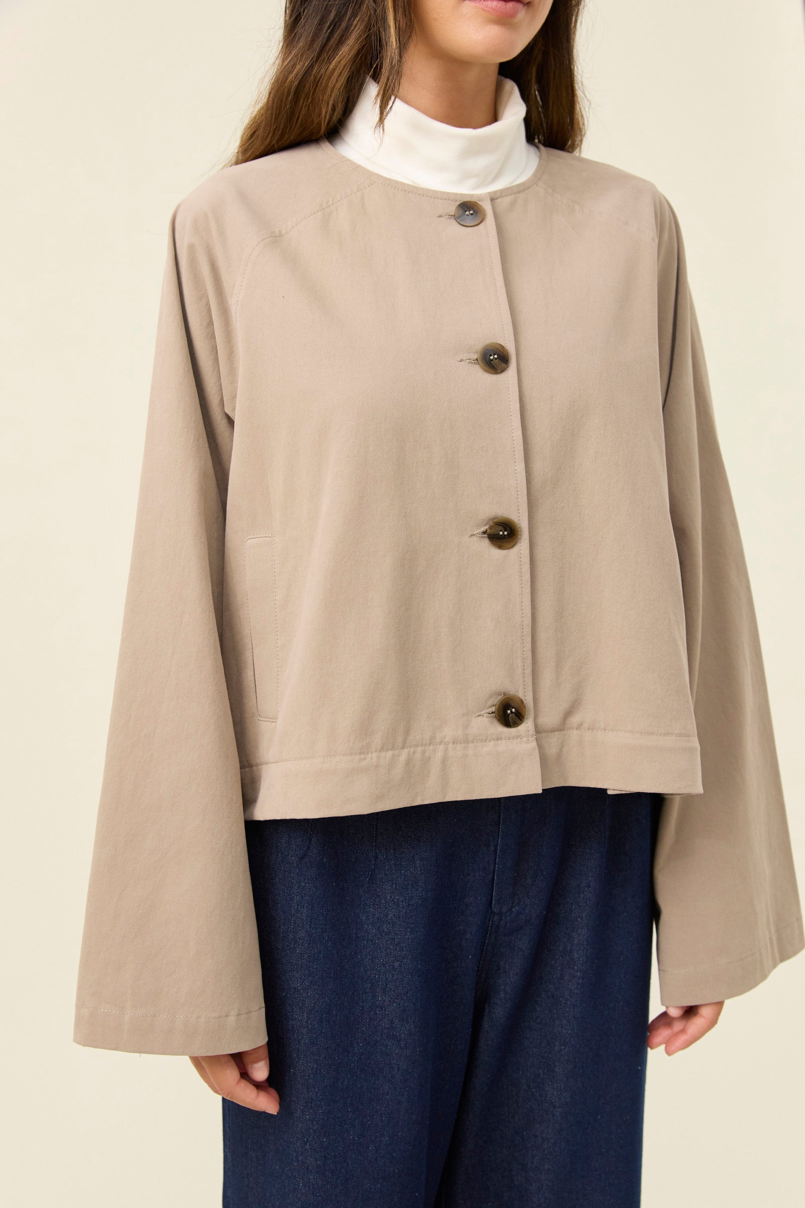 Farida Convertible Coat - Stone