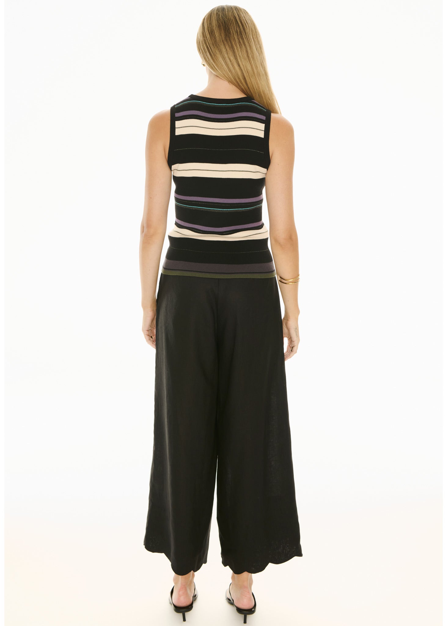 Fey Ribbed Tank - Black Multi