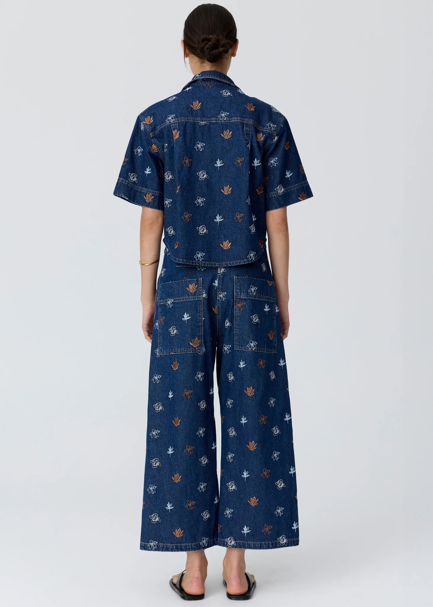 Gilt Embellished Shirt - Denim / Copper