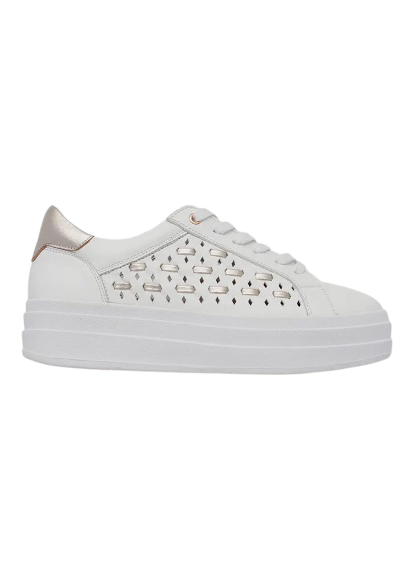 Ilona Sneaker - White / Gold Leather