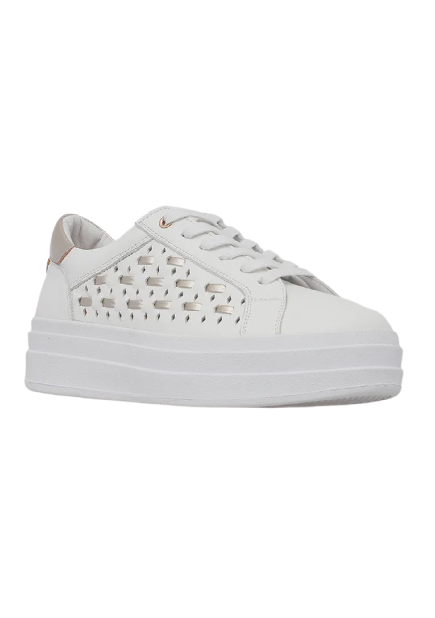 Ilona Sneaker - White / Gold Leather