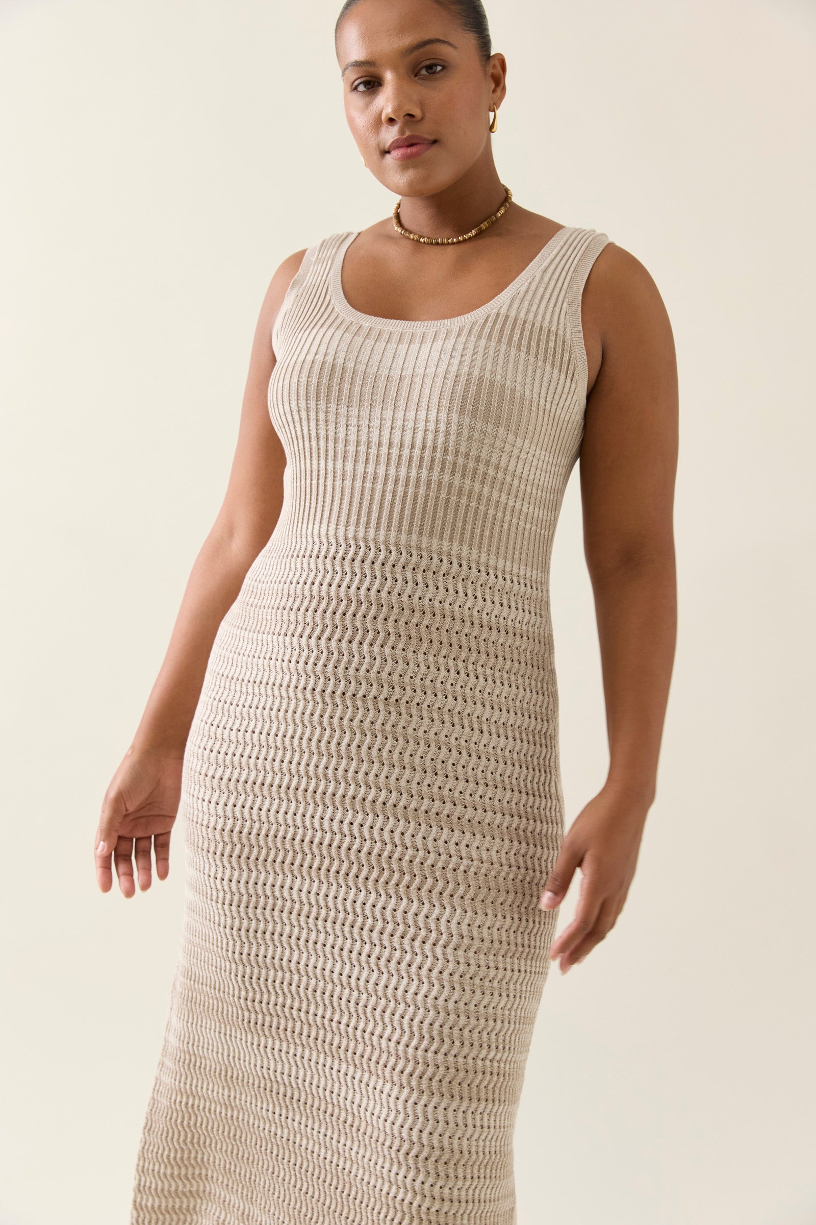 Ida Knit Tank Dress - Canvas