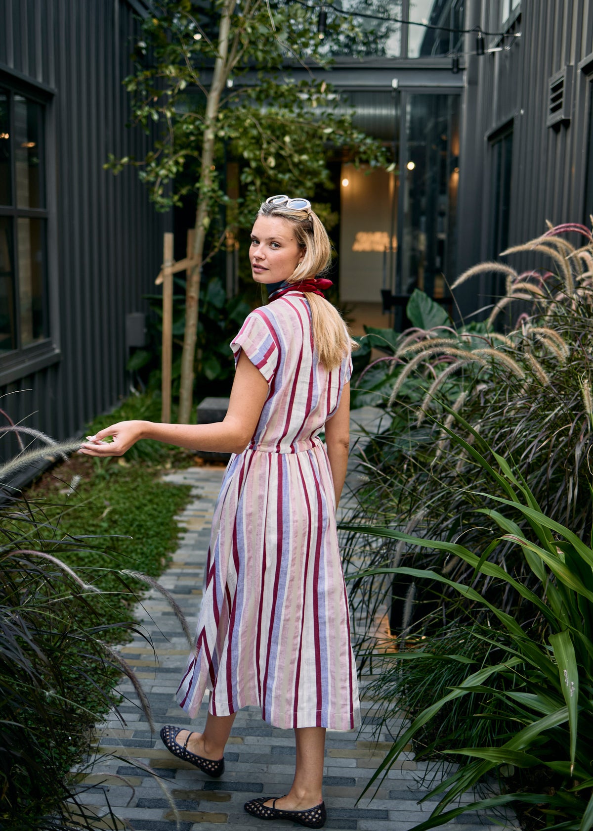 CLEARANCE Kai Shirt Dress - Red Multi Stripe