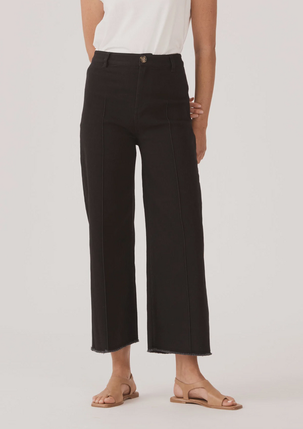 Kendall Drill Wide Leg Pant - Black