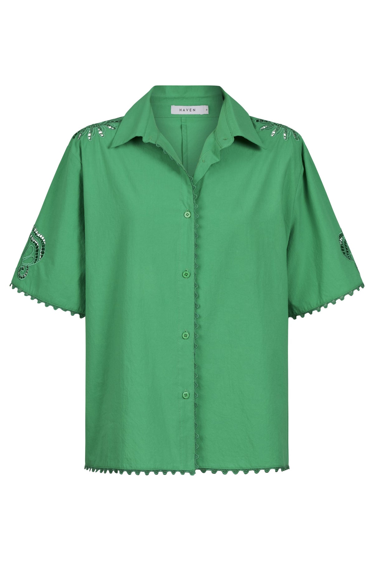 Haven Larissa Broderie Shirt - Green