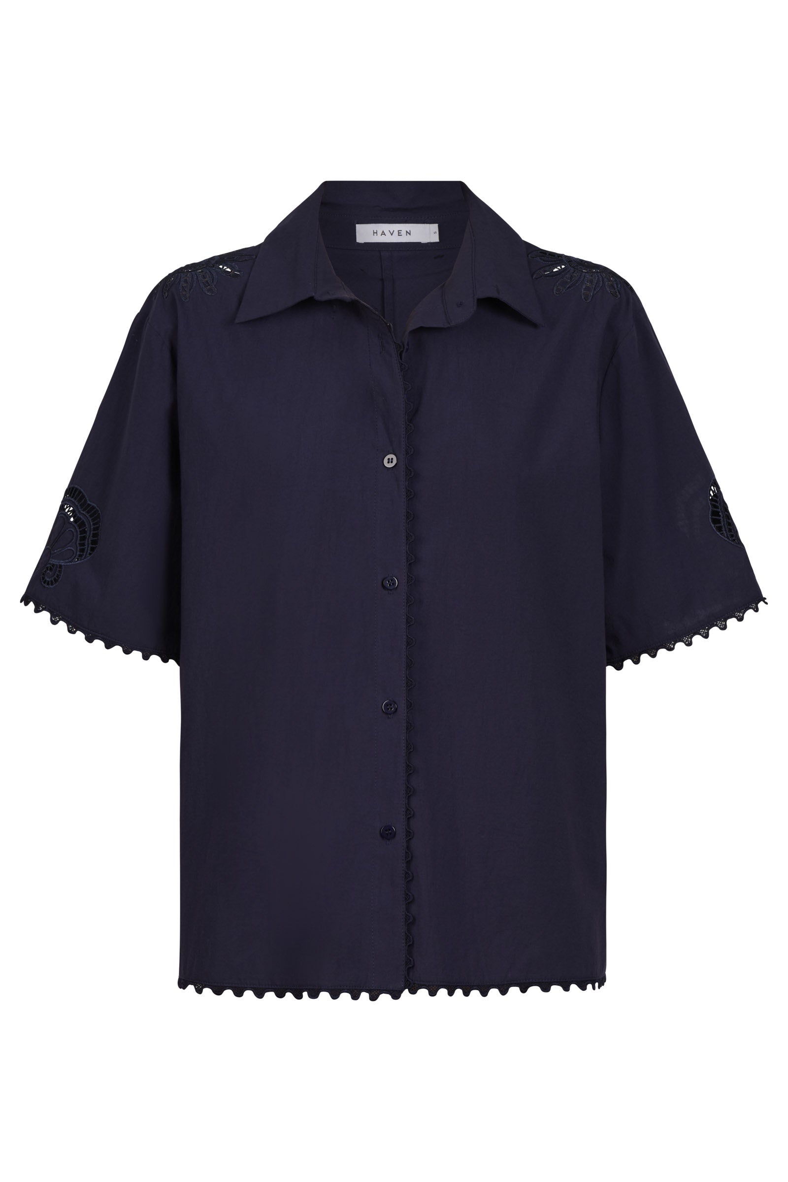Larissa Broderie Shirt - Navy