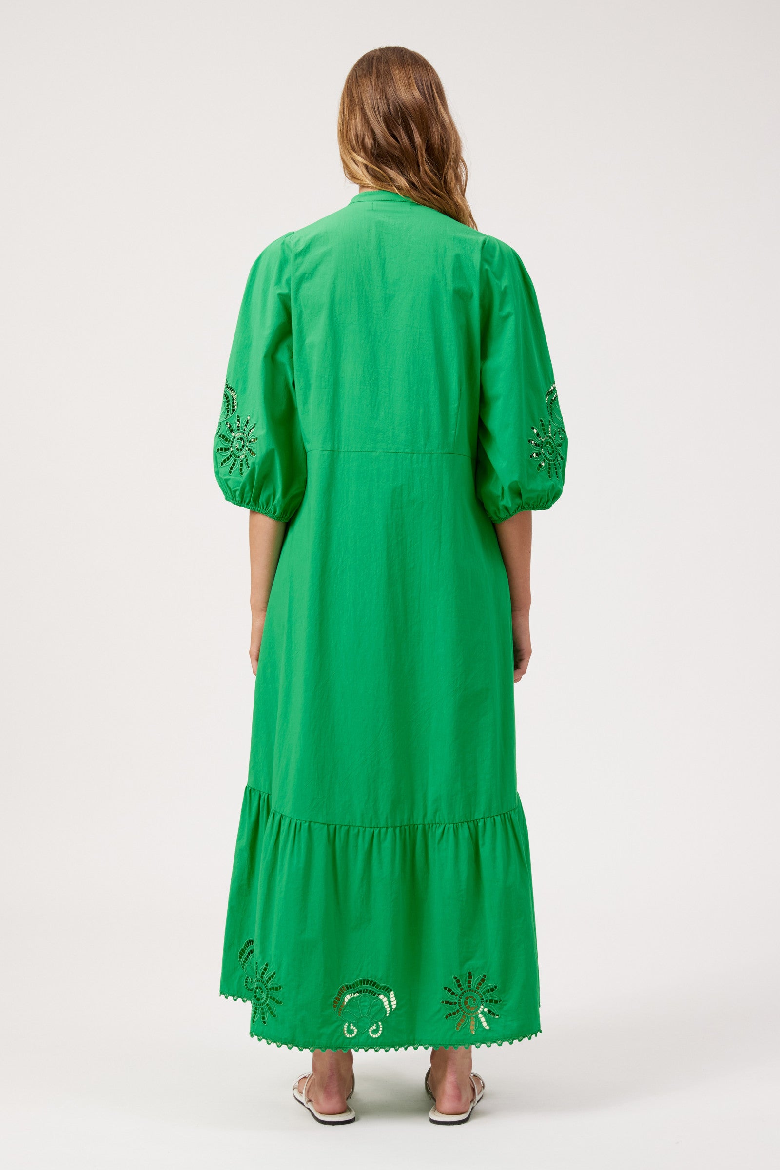 Larissa Broderie Maxi Dress - Green