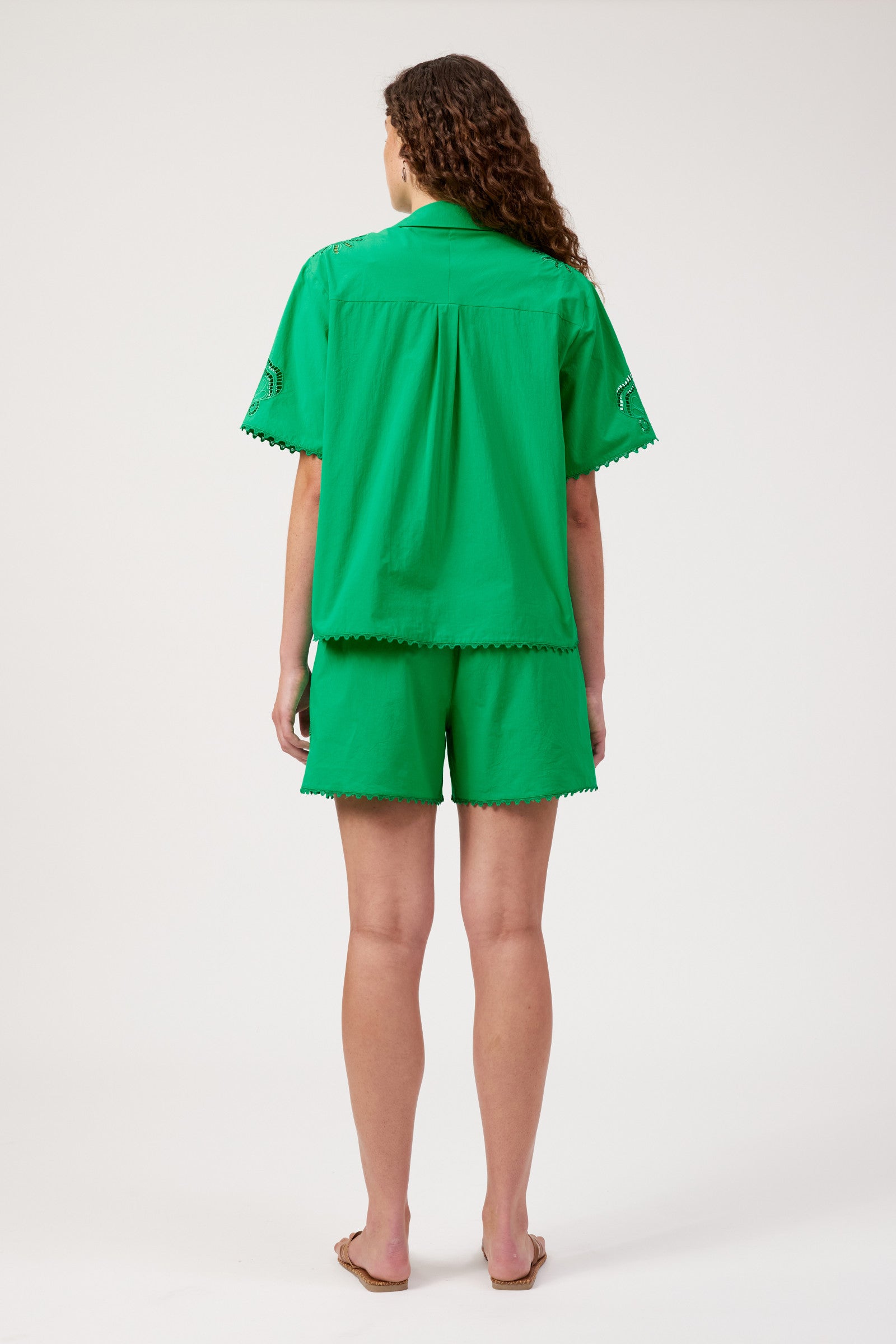 Larissa Broderie Shirt - Green