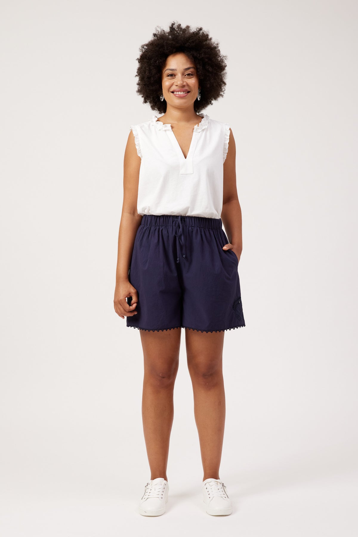 Haven Larissa Broderie Short - Navy