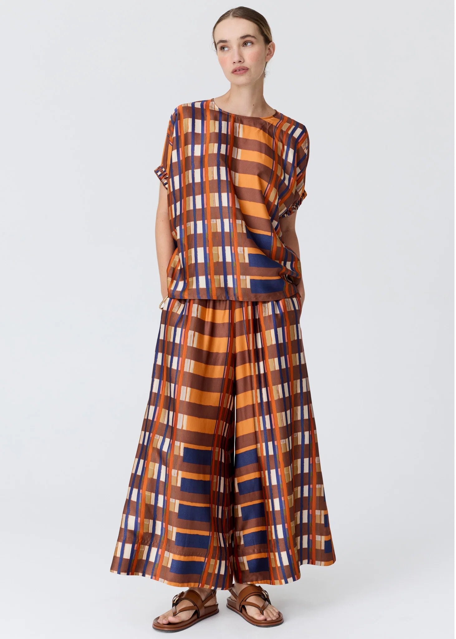 Lattice Pant - Amber Check