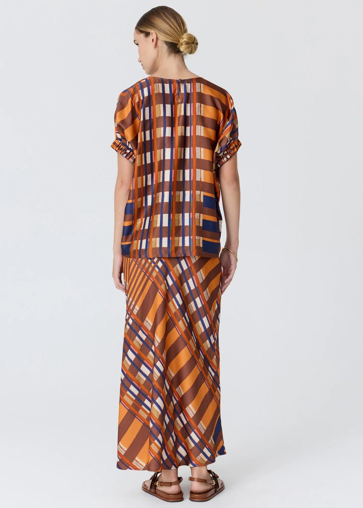 Pol Lattice Top - Amber Check
