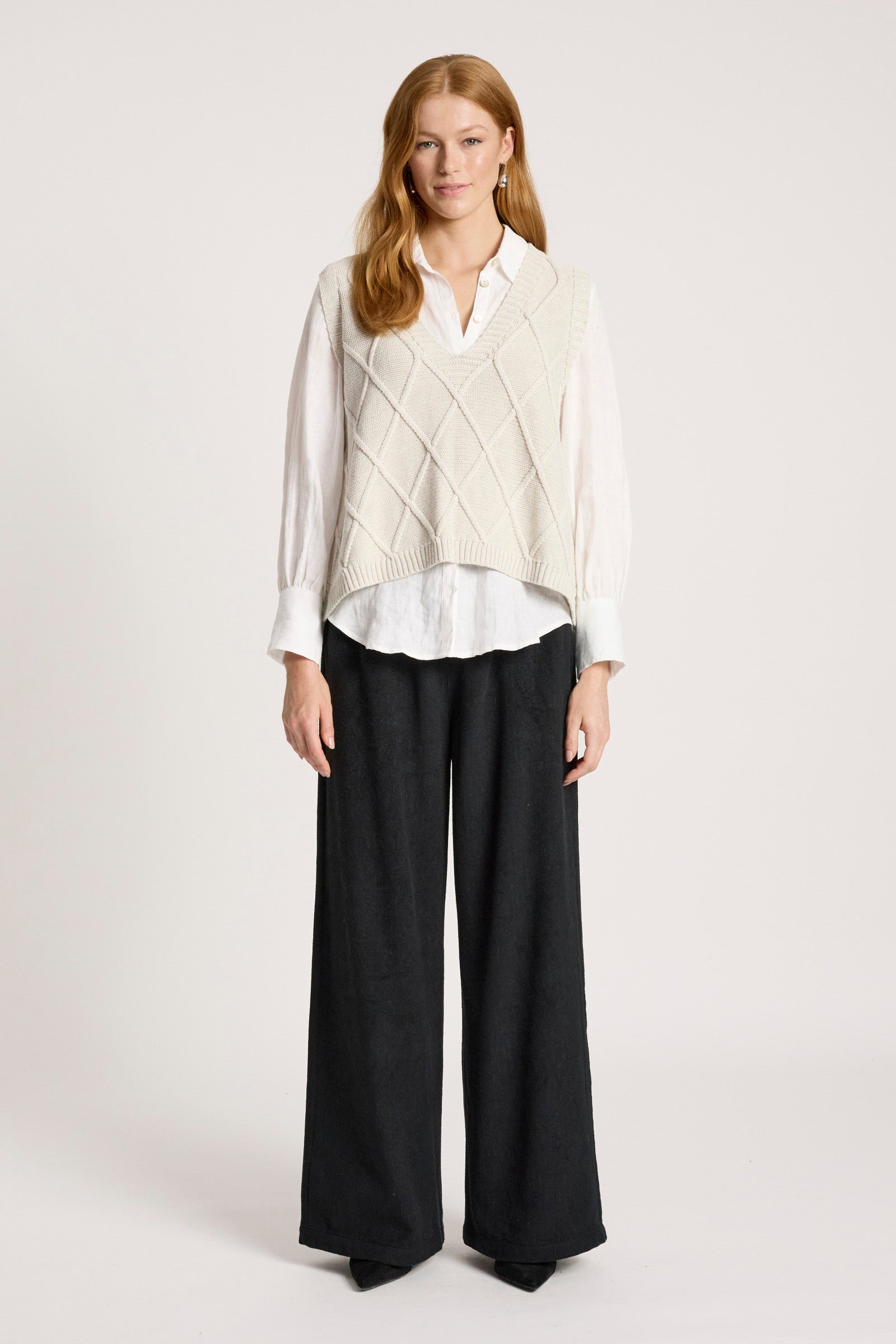 Liora Knit Vest - Bisque