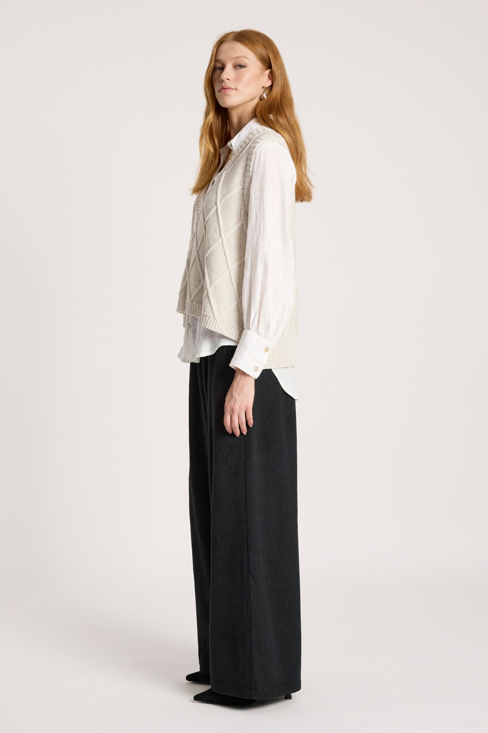 Liora Knit Vest - Bisque