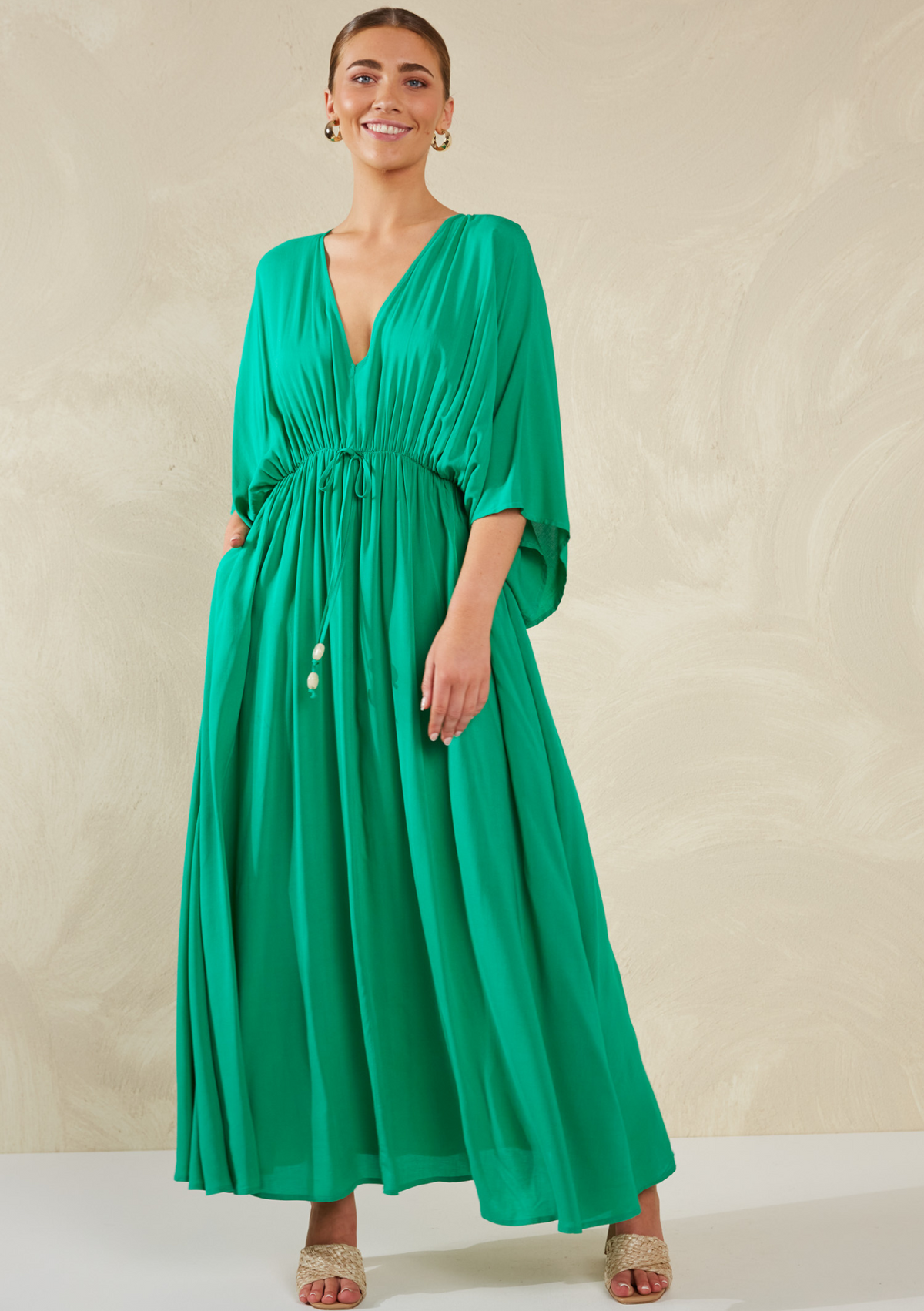 Haven CLEARANCE Lipari Tie Maxi Dress - Verde