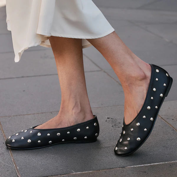 EOS Lune Studded Ballet Flat - Black