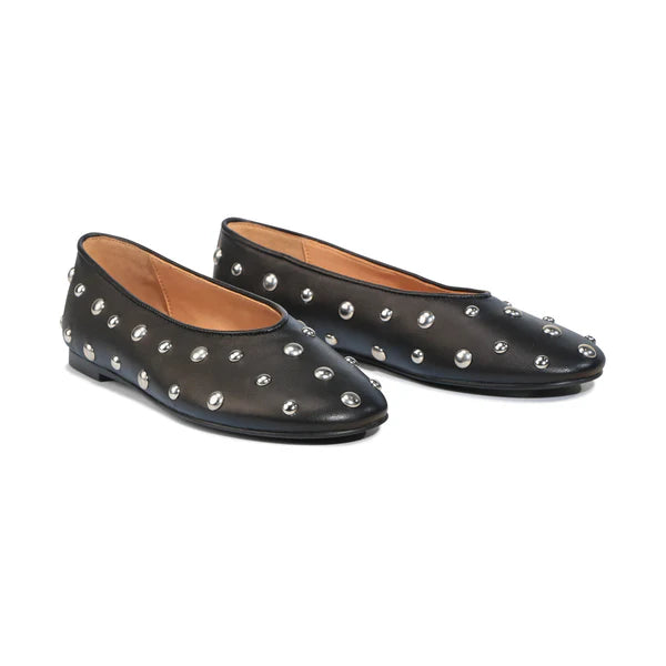 Lune Studded Ballet Flat - Black