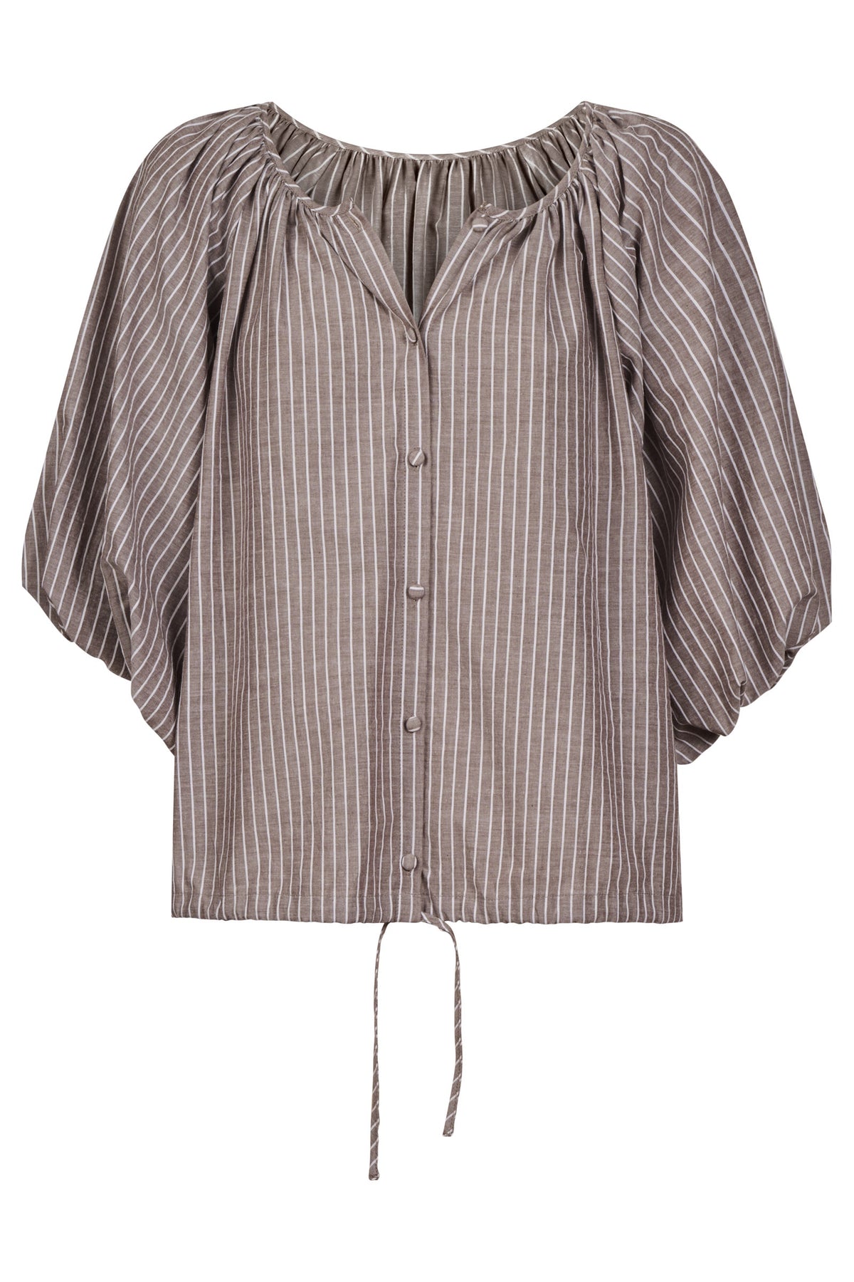 Isle of Mine Lyndell Drawstring Top - Taupe