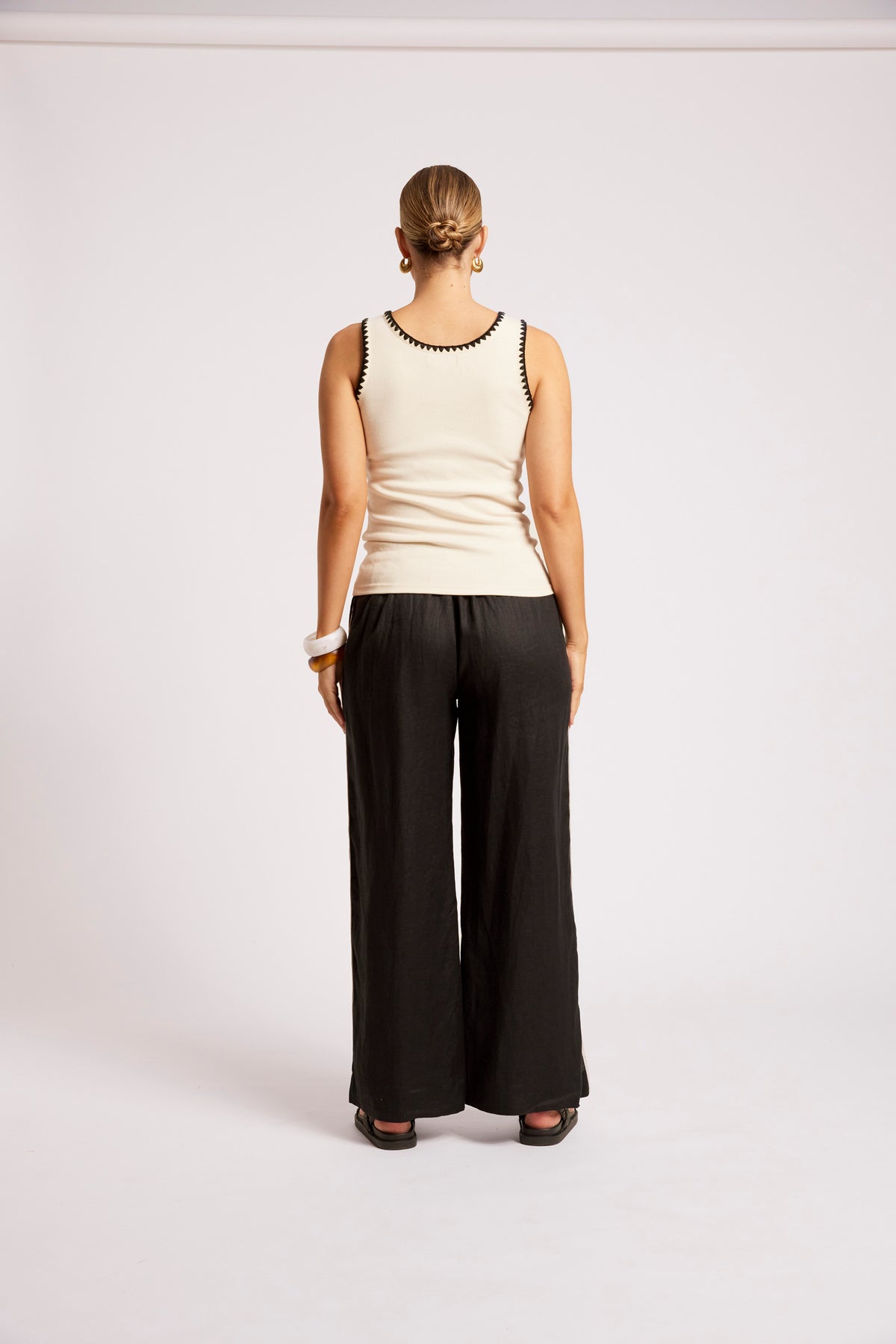 Eb + Ive Maris Stitched Tank - Tusk / Black
